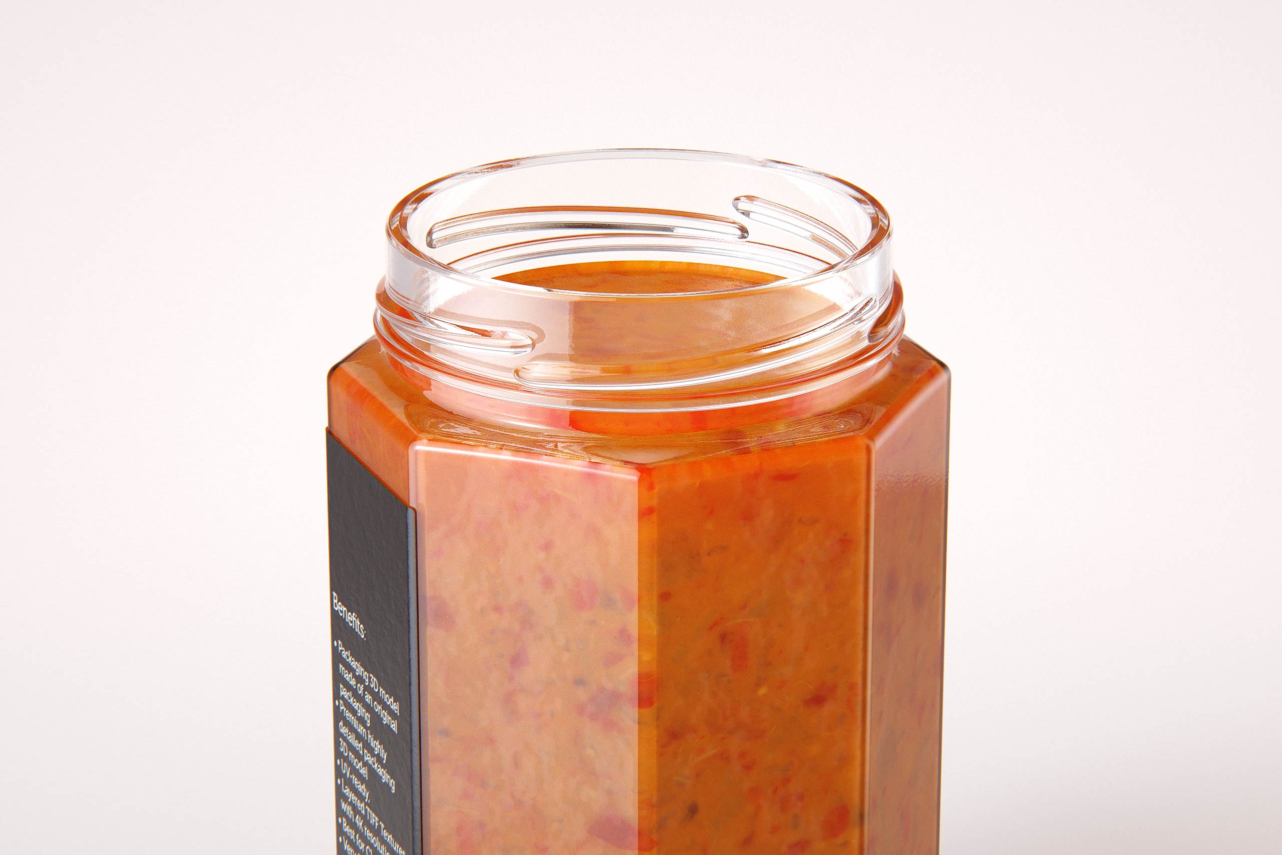 Spicy Vegetables Glass Jar 300g packaging 3D model