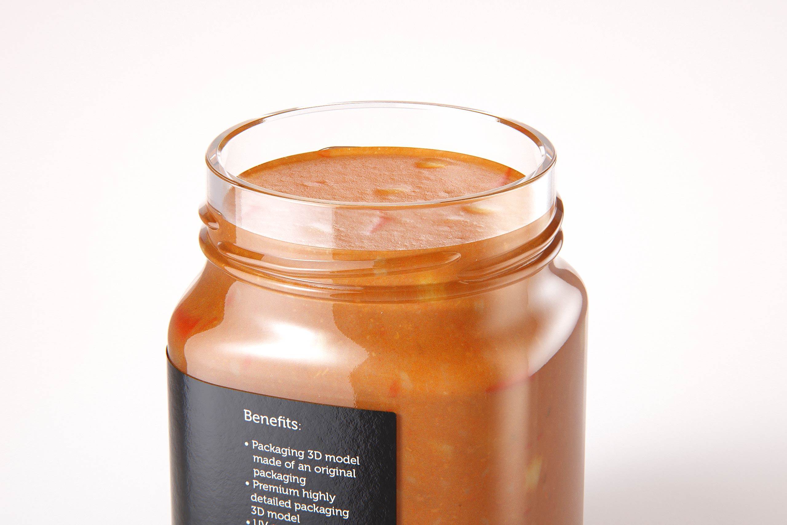 Spicy Vegetables Glass Jar 320g packaging 3D model