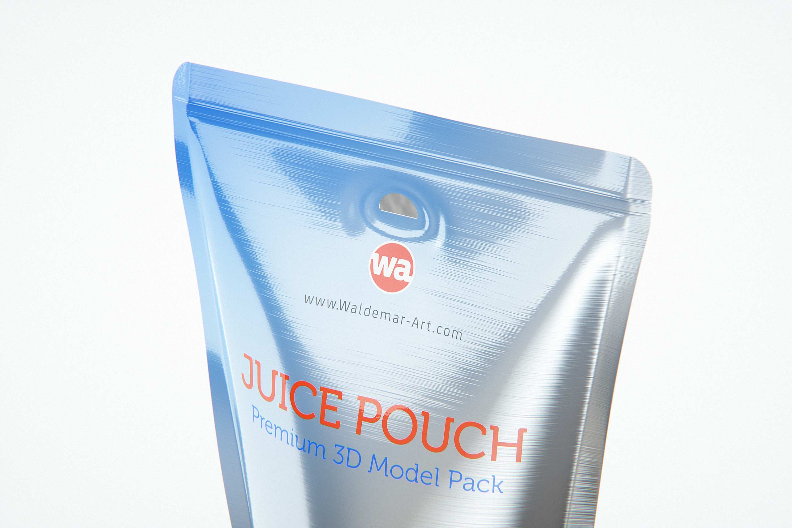 Standing-Up Juice Pouch 200ml premium 3D model pack
