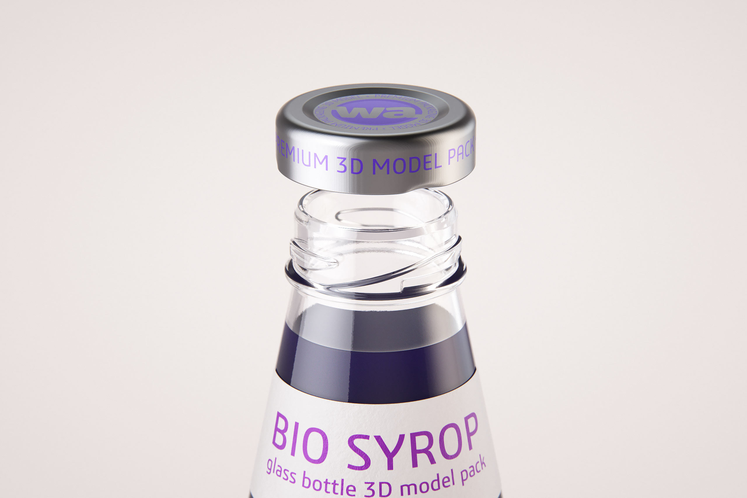 Syrup/Juice Glass Bottle 500ml packaging 3D model pack