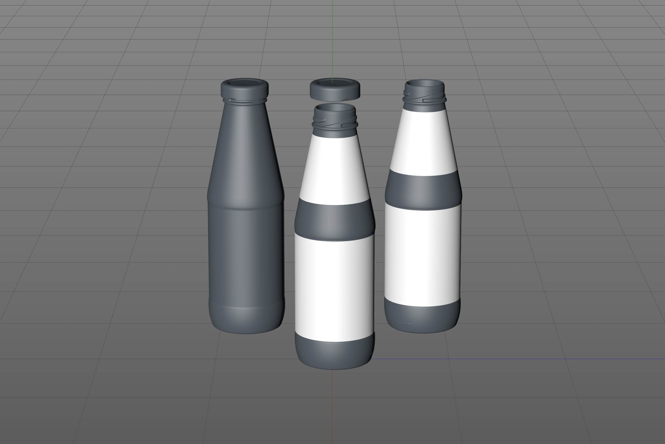 Syrup/Juice Glass Bottle 500ml packaging 3D model pack