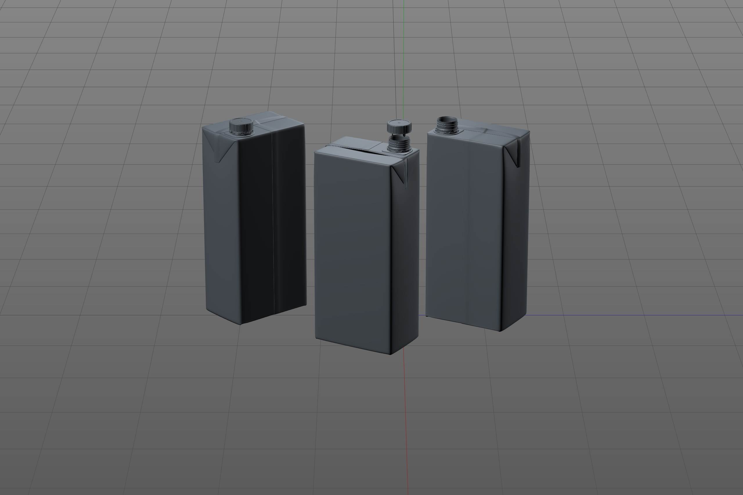 Tetra Pack Brick Slim 2000ml Premium packaging 3D model pak with HeliCap 27 closure