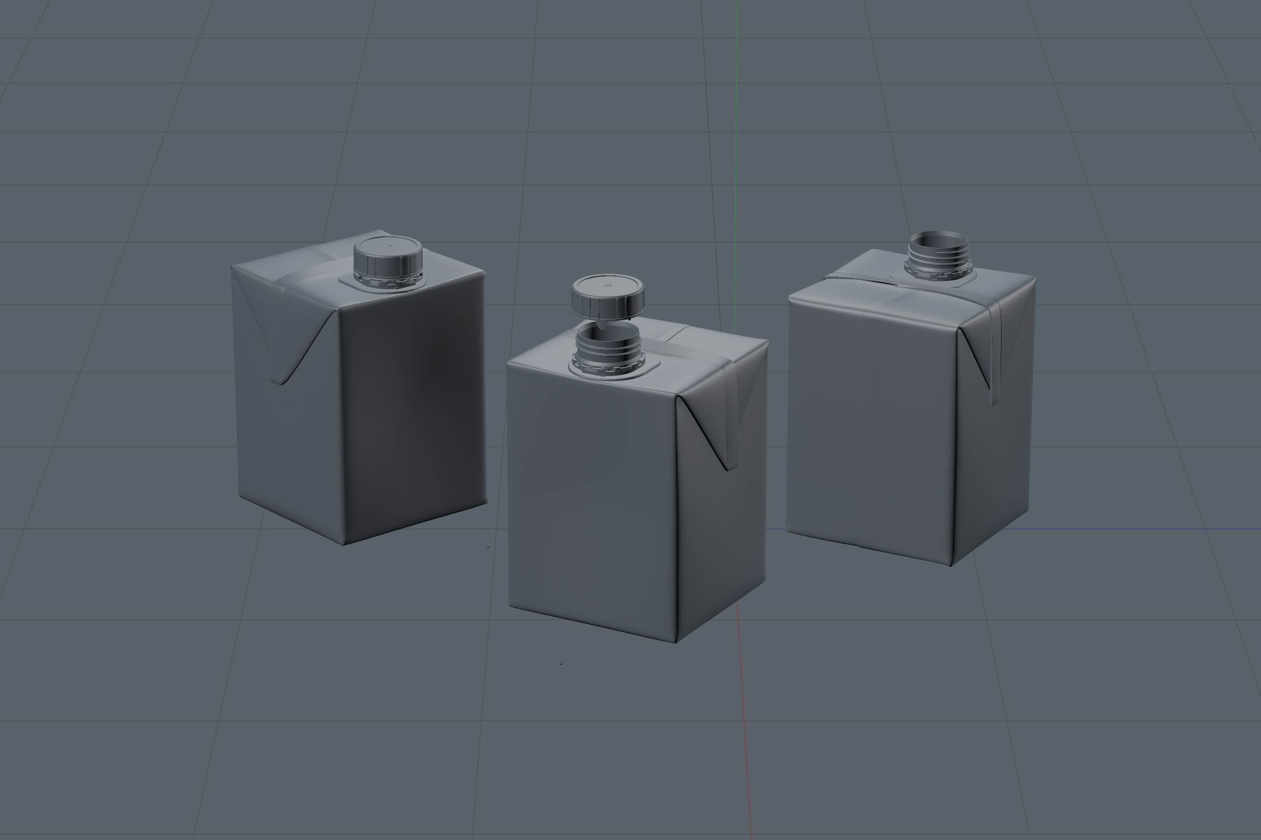 Tetra Pack Brick Square 500ml with HeliCap 27 3D model pak