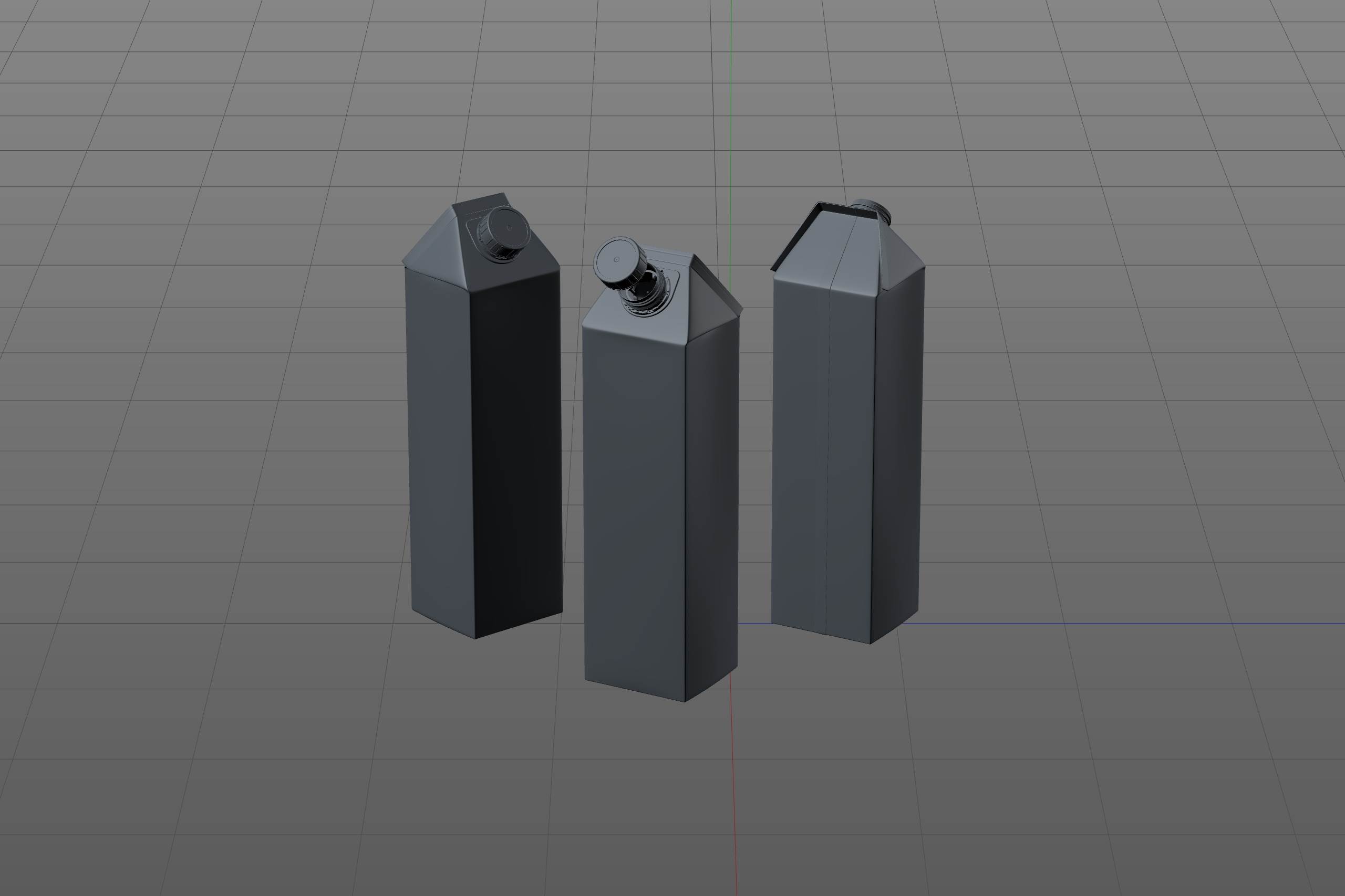 Premium 3D model pak of Tetra Pack Gemina Square 1000ml with HeliCap 27 closure