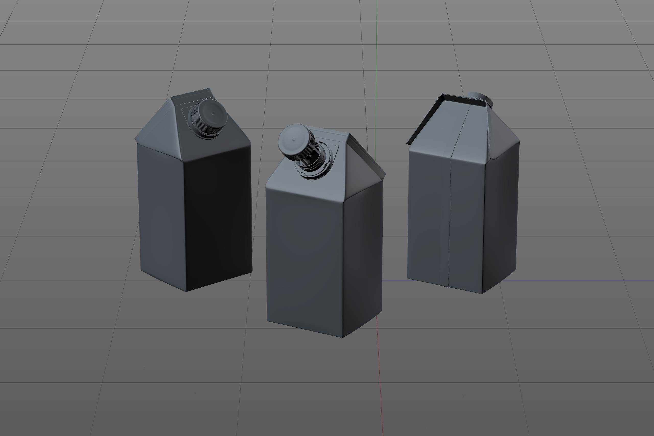 3D model pak of Tetra Pack Gemina Square 500ml package with StreamCap opening