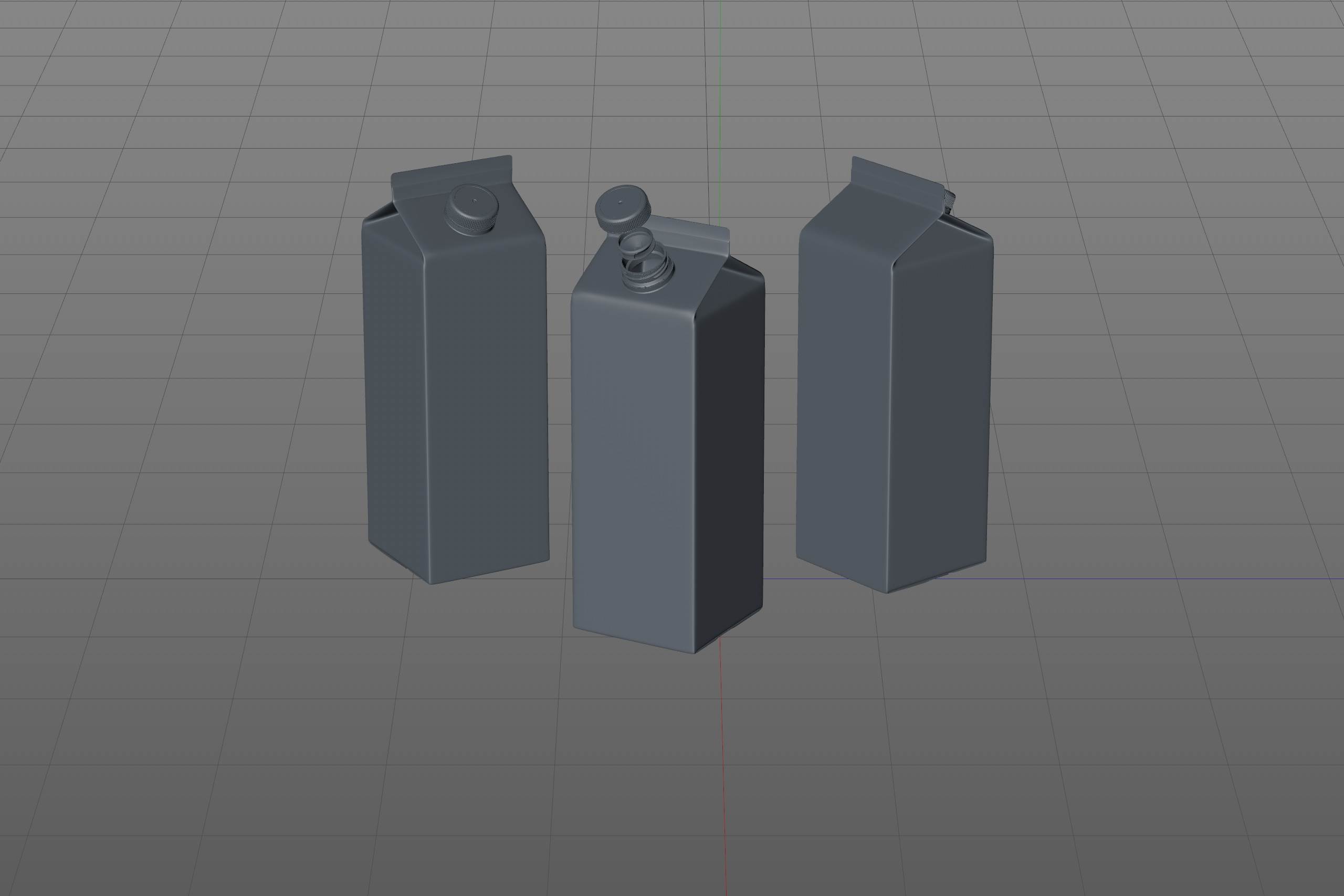 Tetra Pack Rex Mid 2000ml carton package 3D model pak with TwistCap