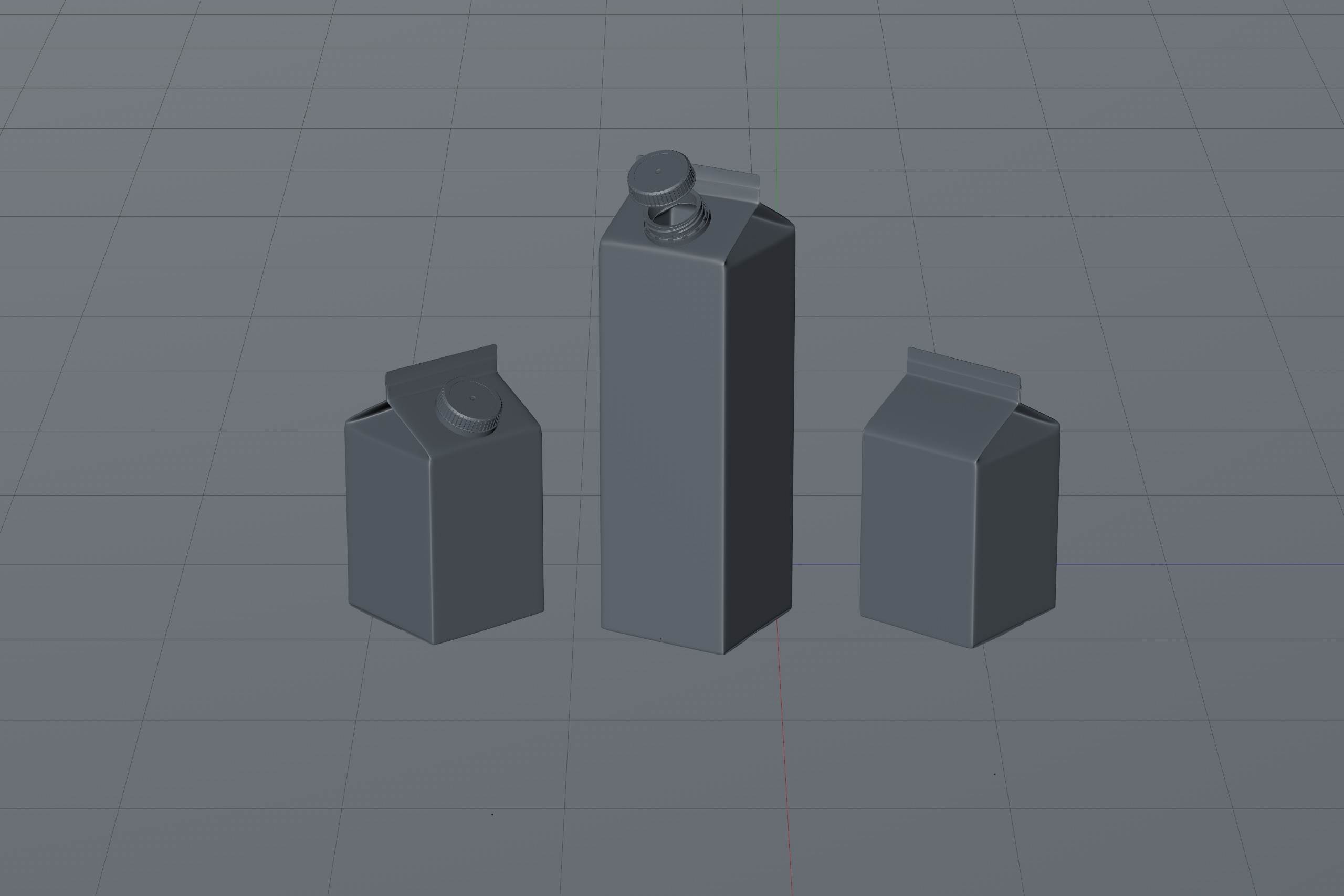 Tetra Pack Rex 500 and 1000ml carton package 3D model pak with TwistCap