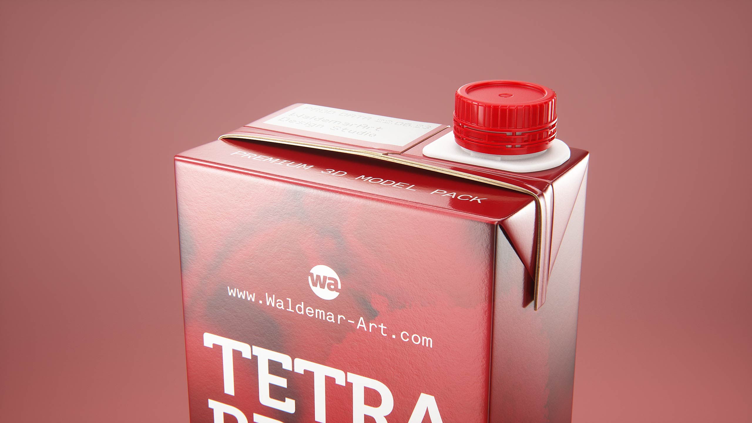 Tetra Brick Slim 1000ml with HeliCap23 Pro premium carton milk packaging 3D model
