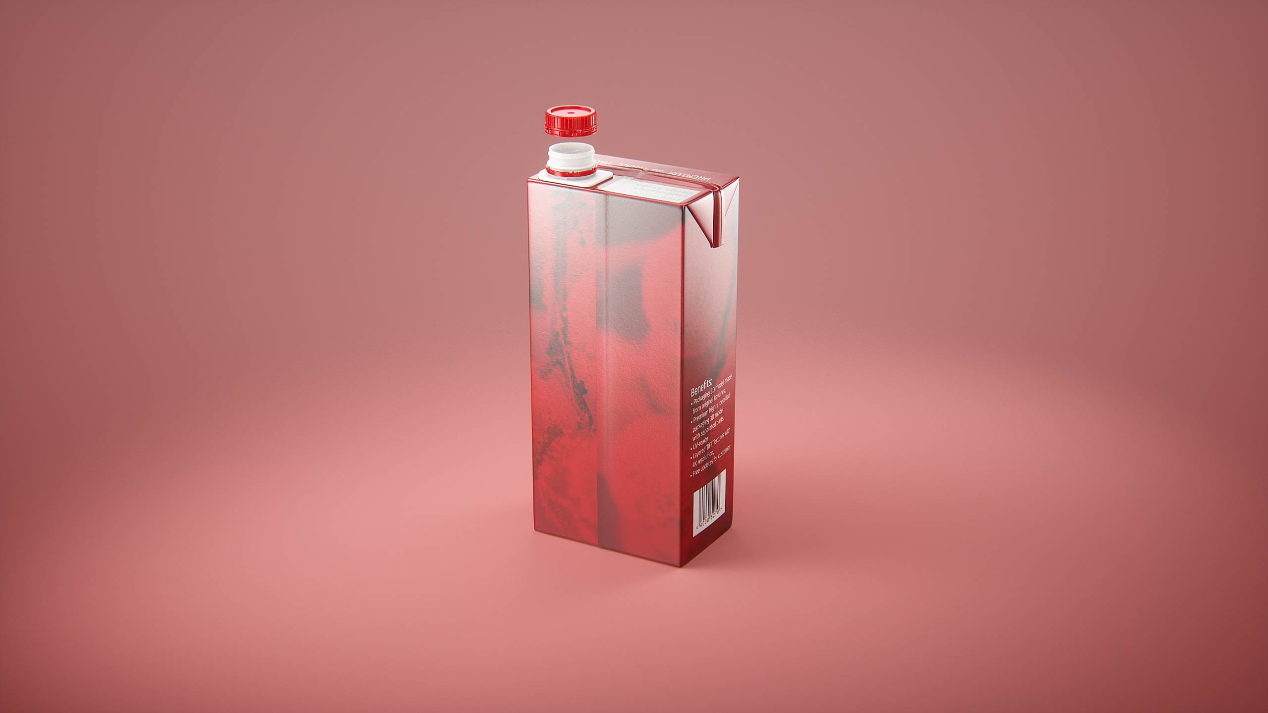 Tetra Brick Slim 1000ml with HeliCap23 Pro premium carton milk packaging 3D model