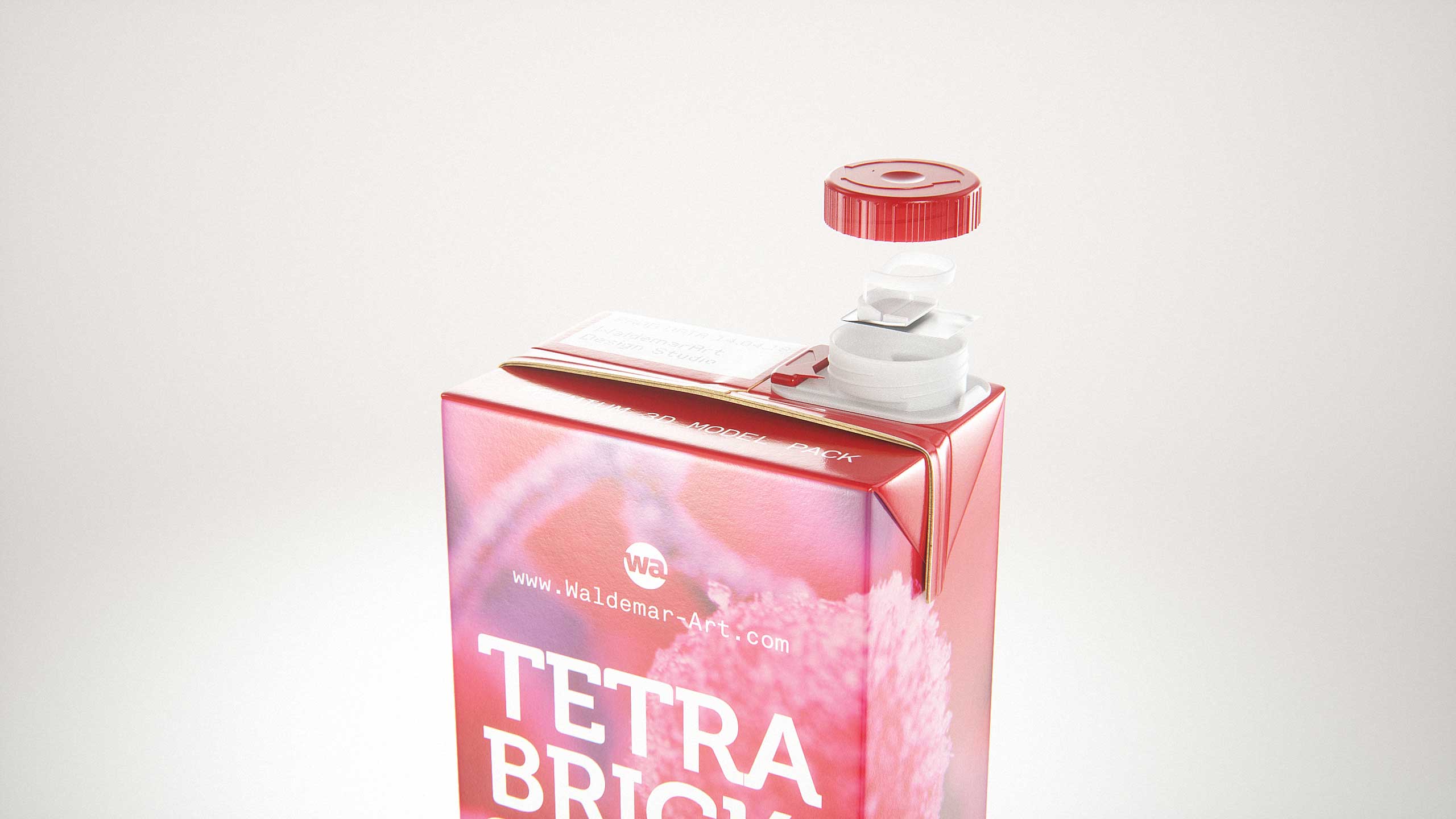 Tetra Pack Brick Slim 1000ml with SlimCap Premium packaging 3D model pak