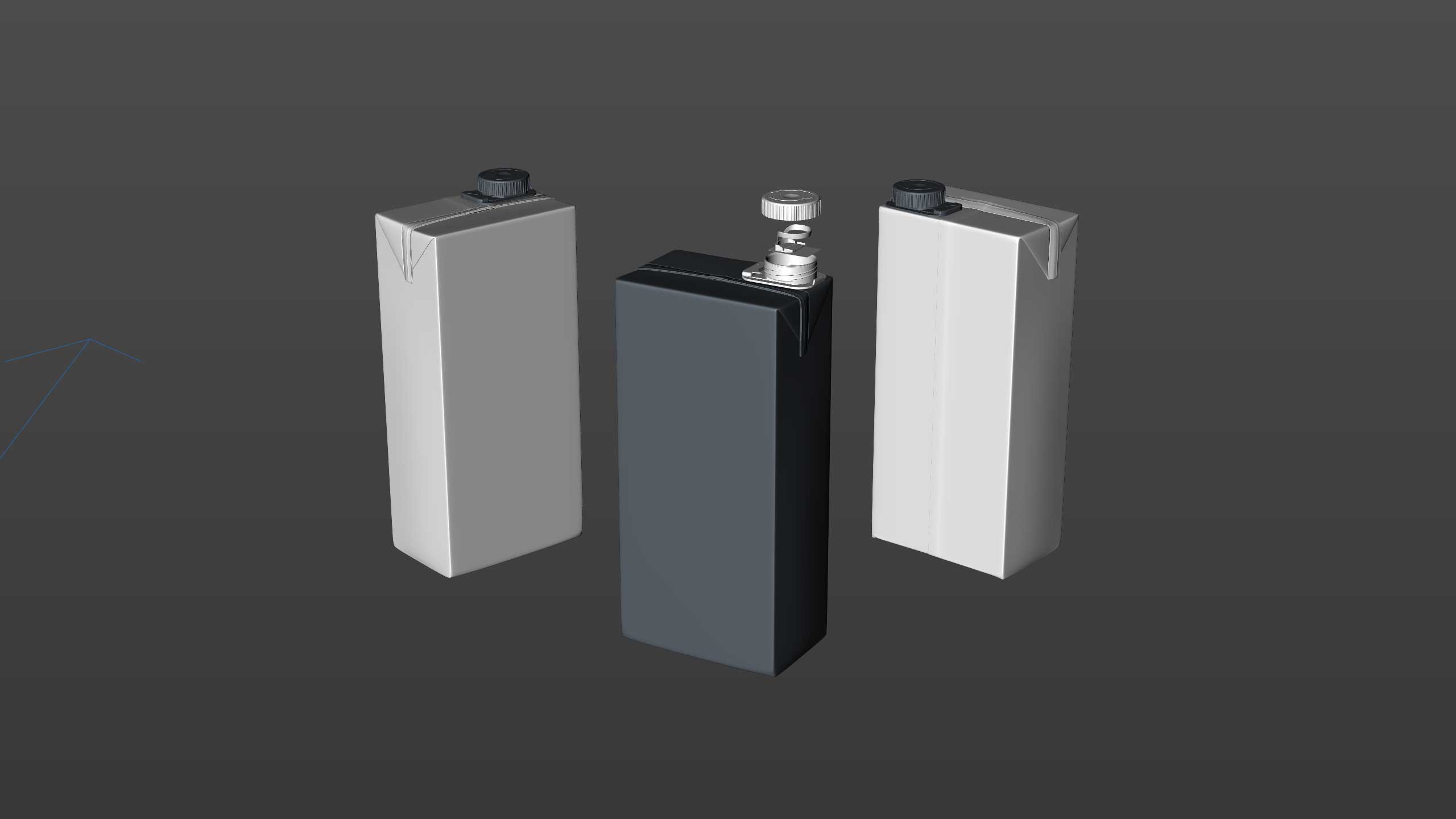 Tetra Pack Brick Slim 1000ml with SlimCap Premium packaging 3D model pak