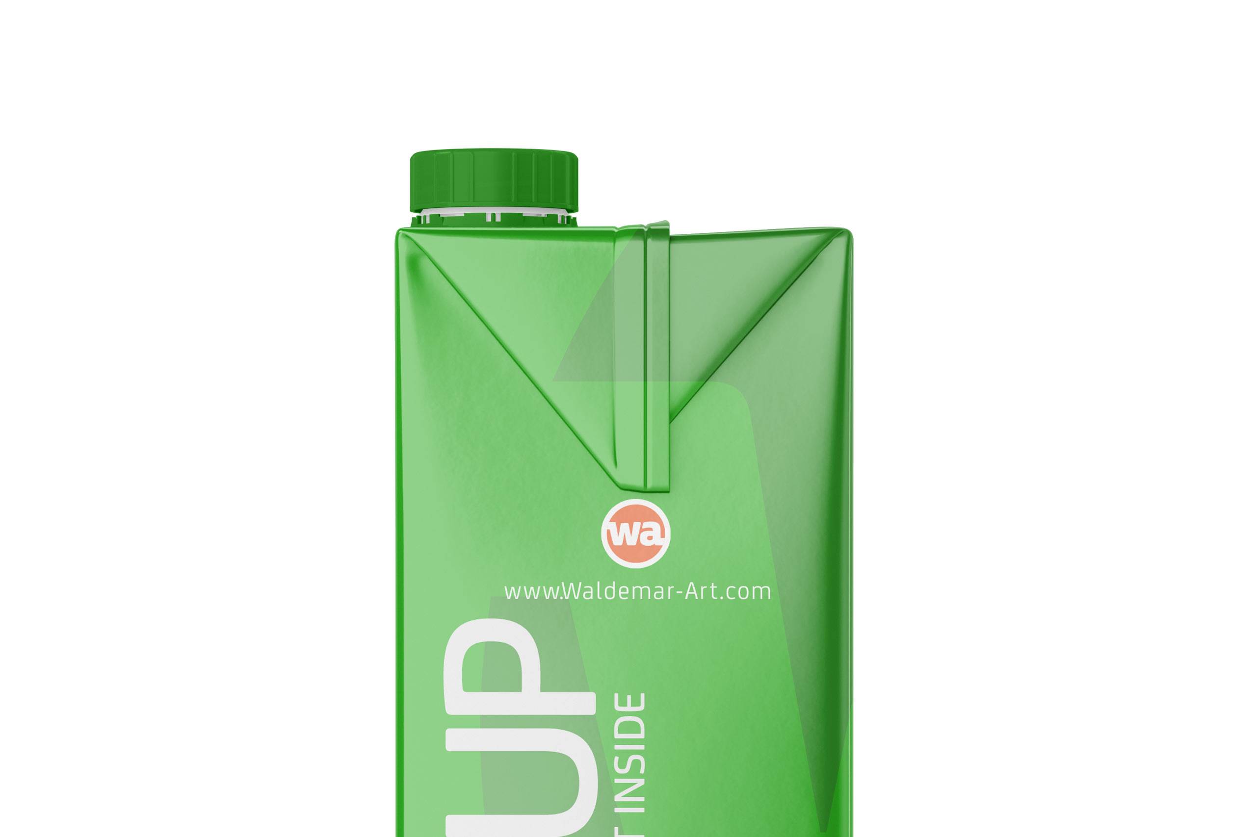 Mockup of Tetra Pack Brick 1000ml Square with HeliCap 27 - Side view