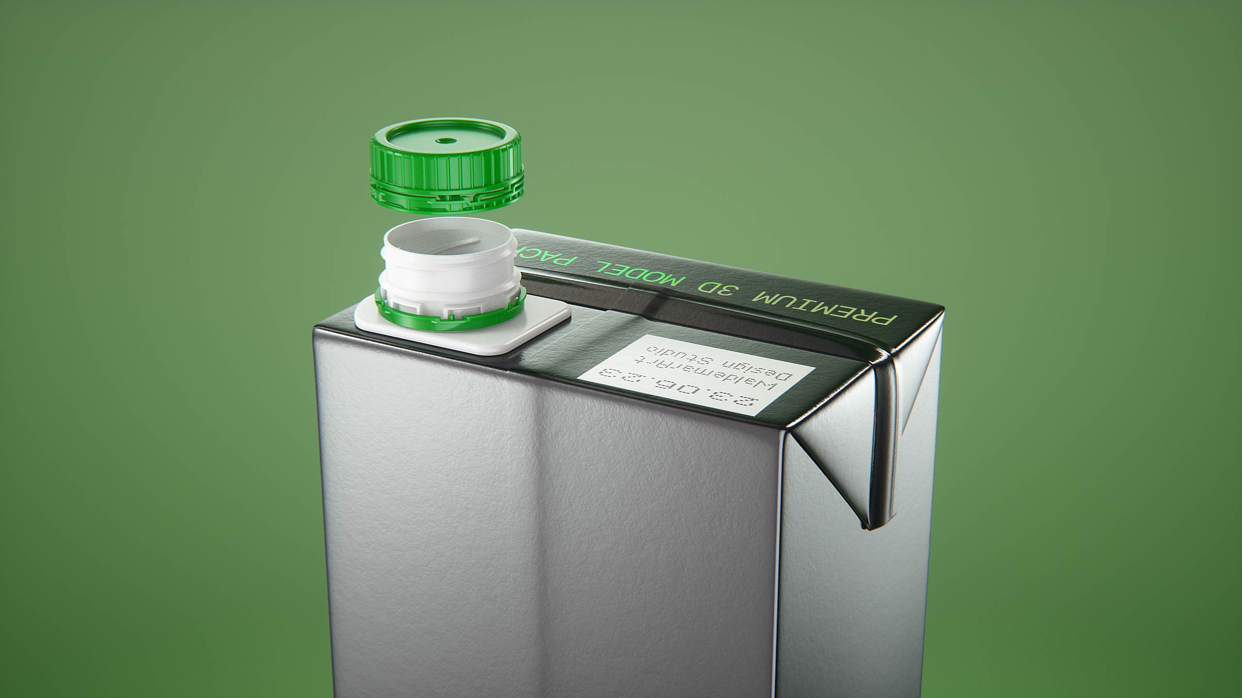 Tetra Brik Slim 1500ml with tethered cap HeliCap23 Pro carton packaging 3d model