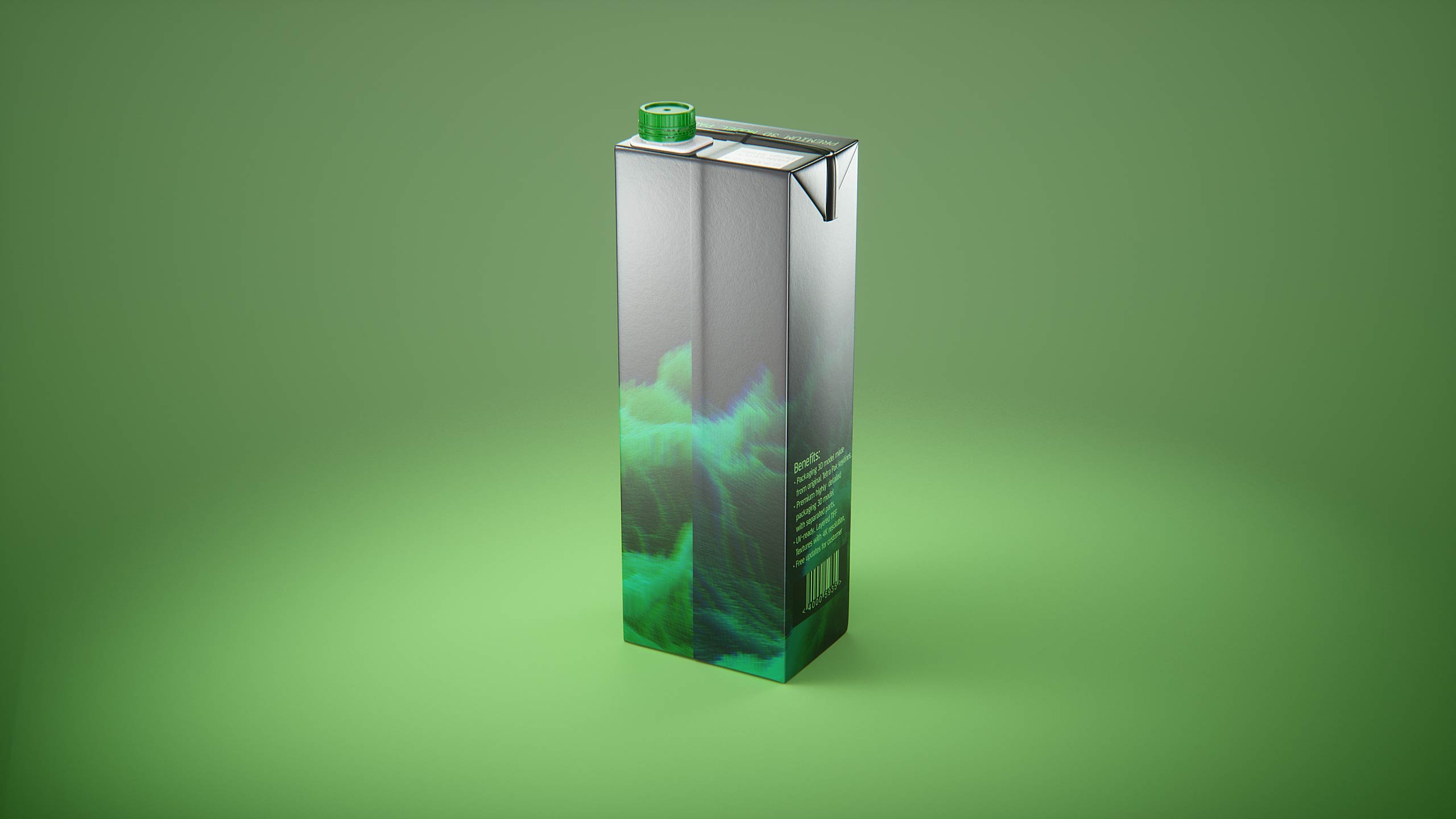Tetra Brik Slim 1500ml with tethered cap HeliCap23 Pro carton packaging 3d model