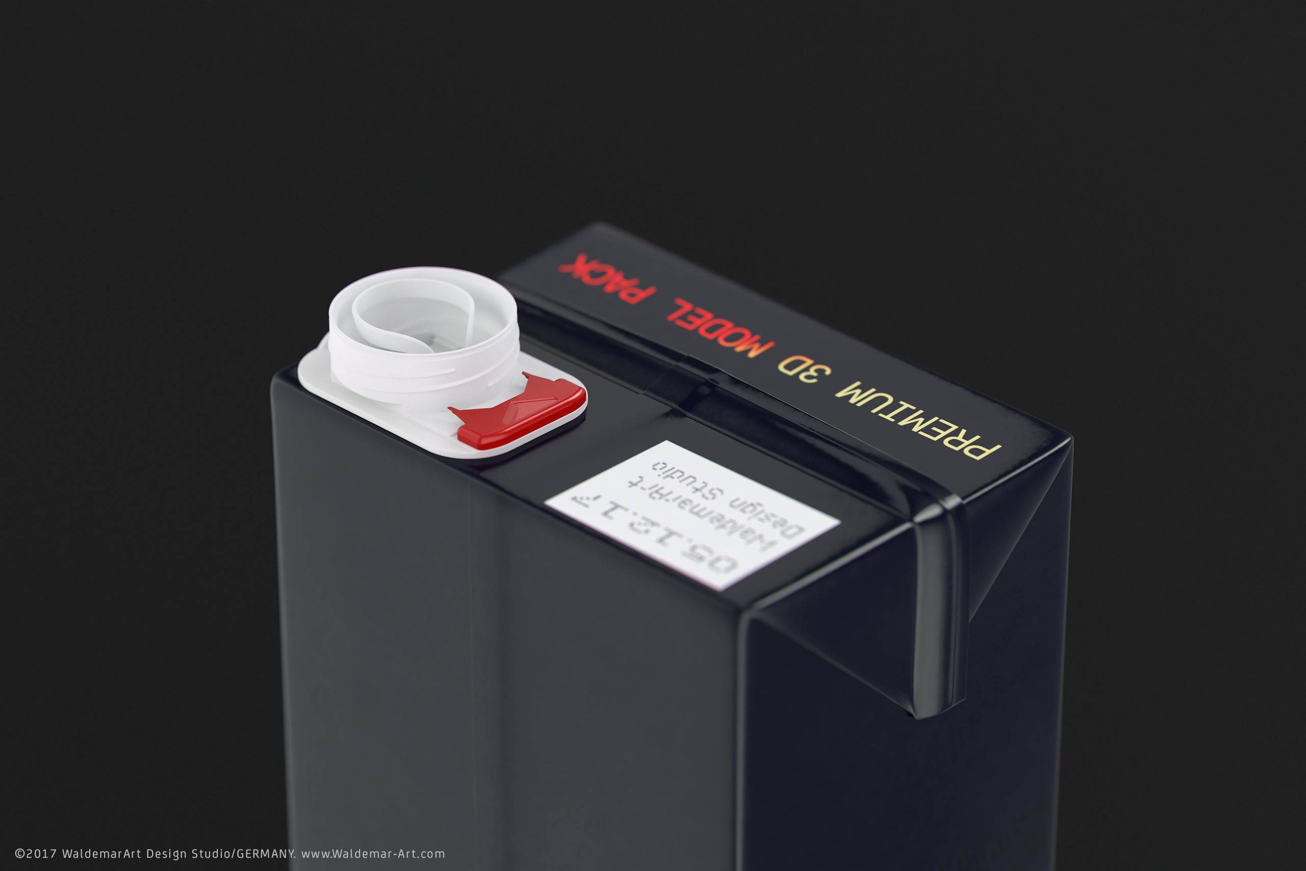 Tetra Pack Brick Slim 1500ml with SlimCap Premium package 3D model pak
