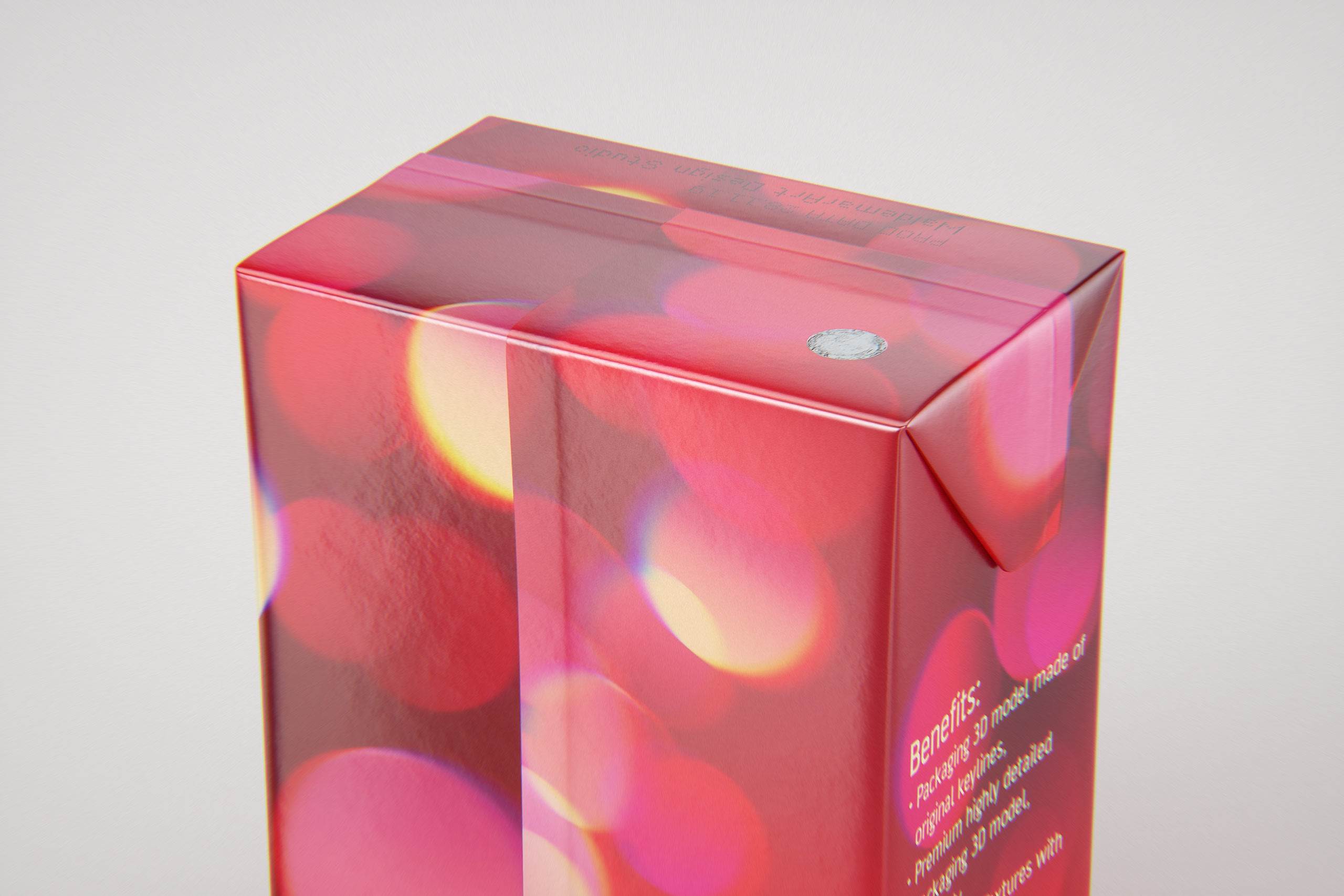 Tetra Pack Brick Base 200ml with Pull Tab and a packaged straw packaging 3d model pak