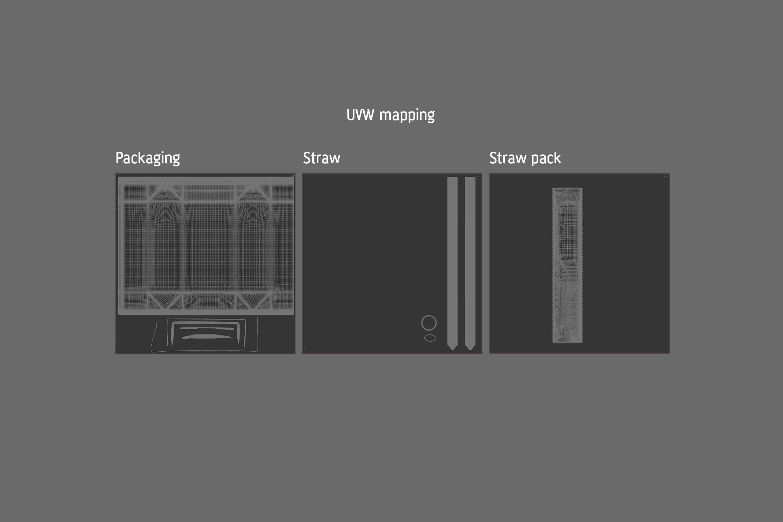 Tetra Brick Base 250ml with a Straw and Pull Tab packaging 3d model pak