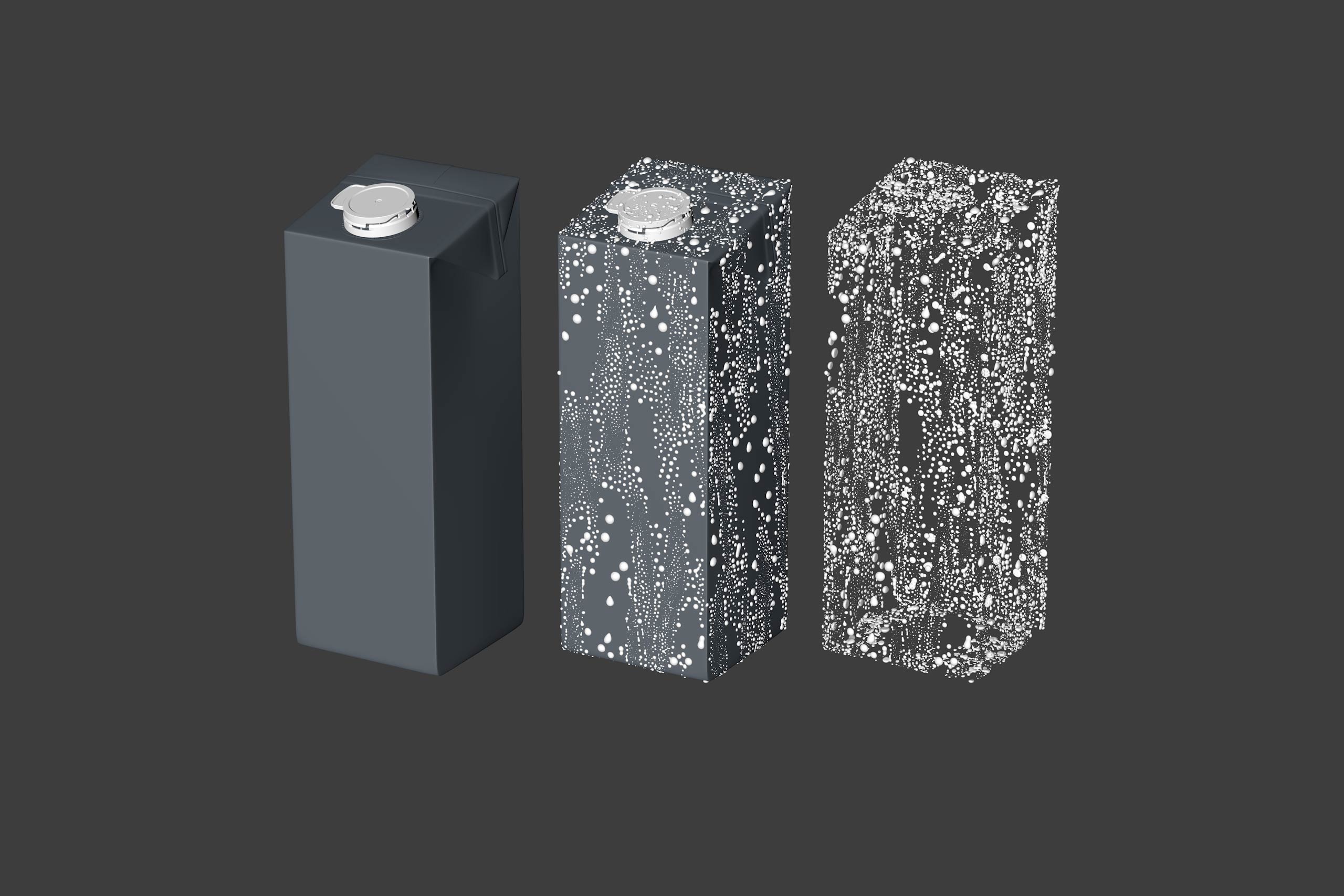 Tetra Brik Edge 1000ml with tethered cap LightWing30 and water condensation premium 3d model