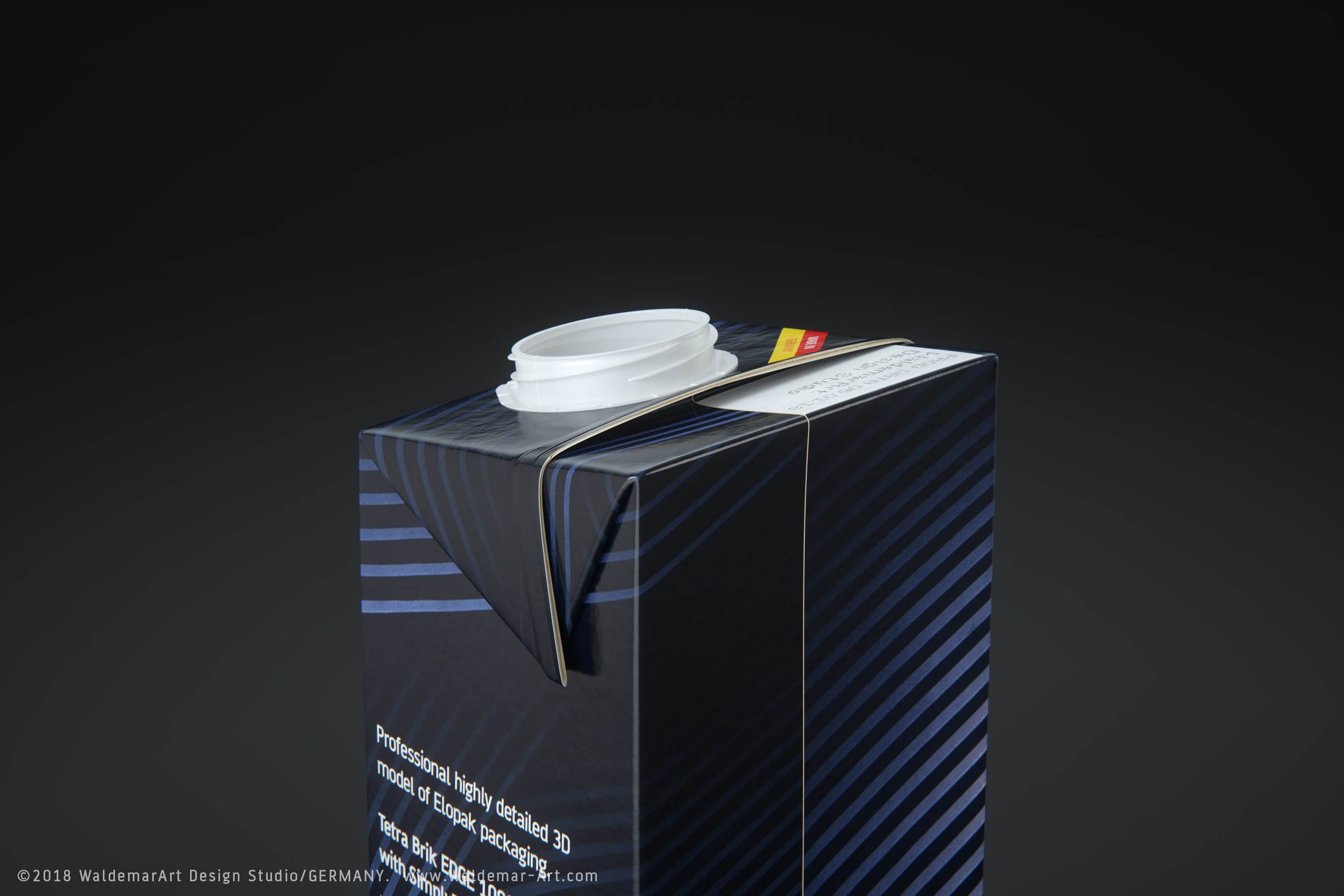 Tetra Pack Brick EDGE 1000ml Premium packaging 3D model pak with SimplyTwist34 closer