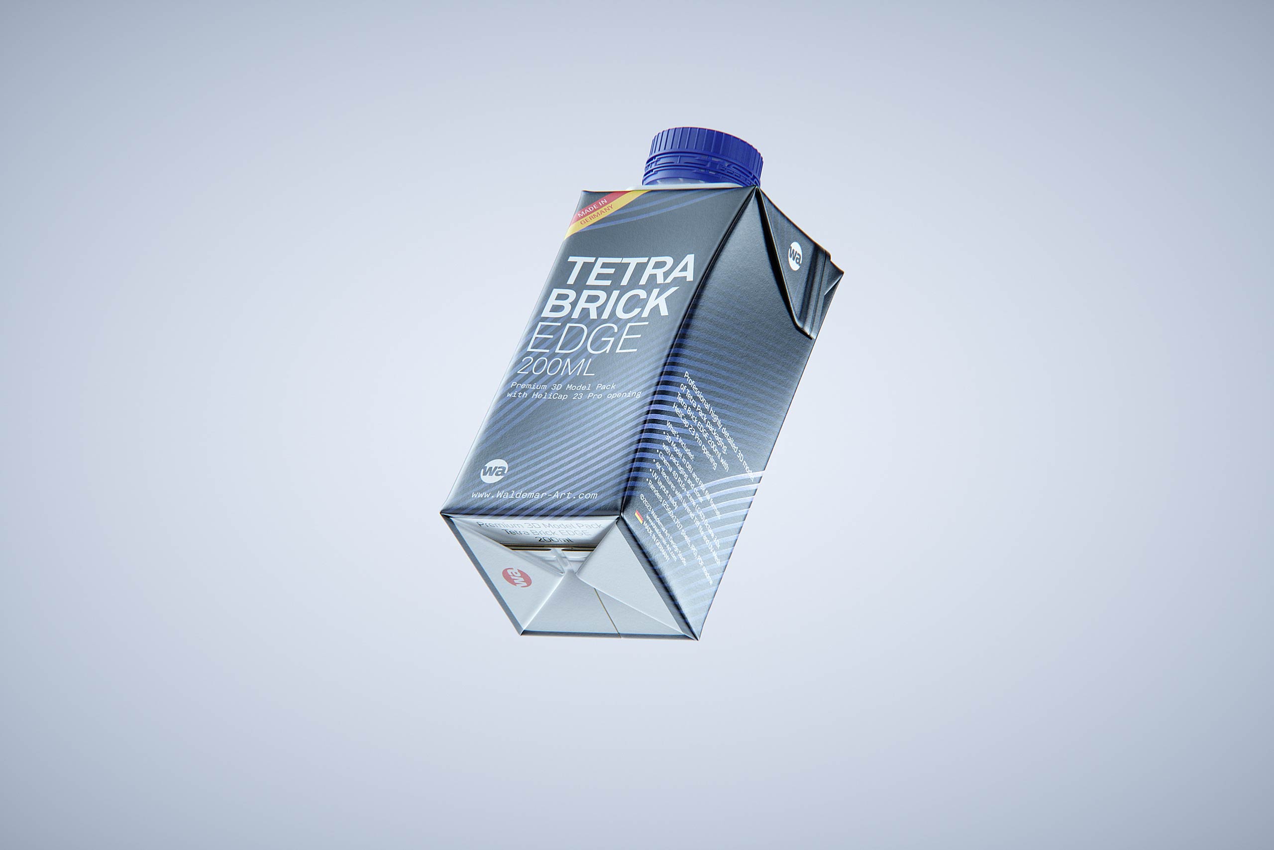 Tetra Brik EDGE 200ml with tethered cap HeliCap 23 Pro packaging 3d model