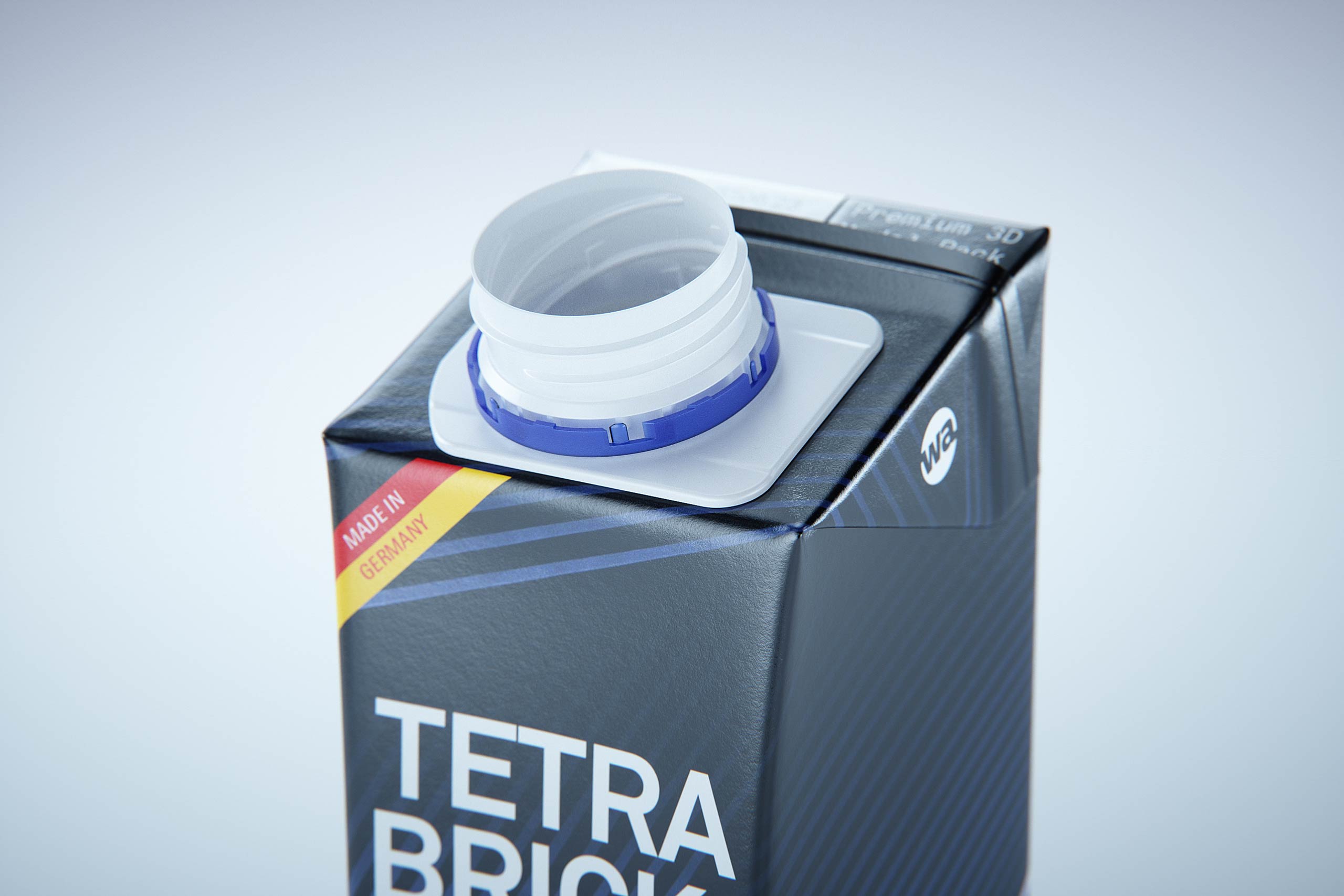 Tetra Pack Brick Edge 200ml 3D packaging model pak with HeliCap23 opening
