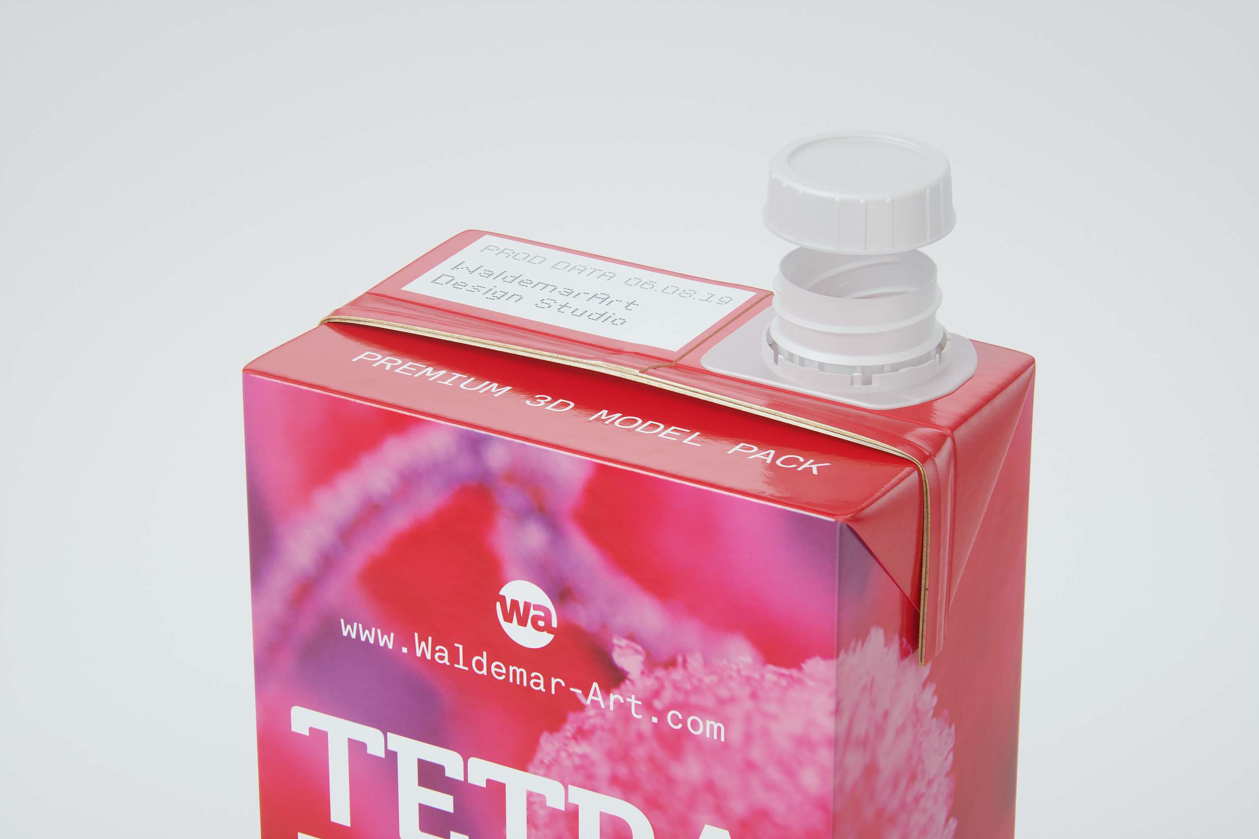 Tetra Pack Brik Slim 1000ml with Helicap23 Premium packaging 3D model pak