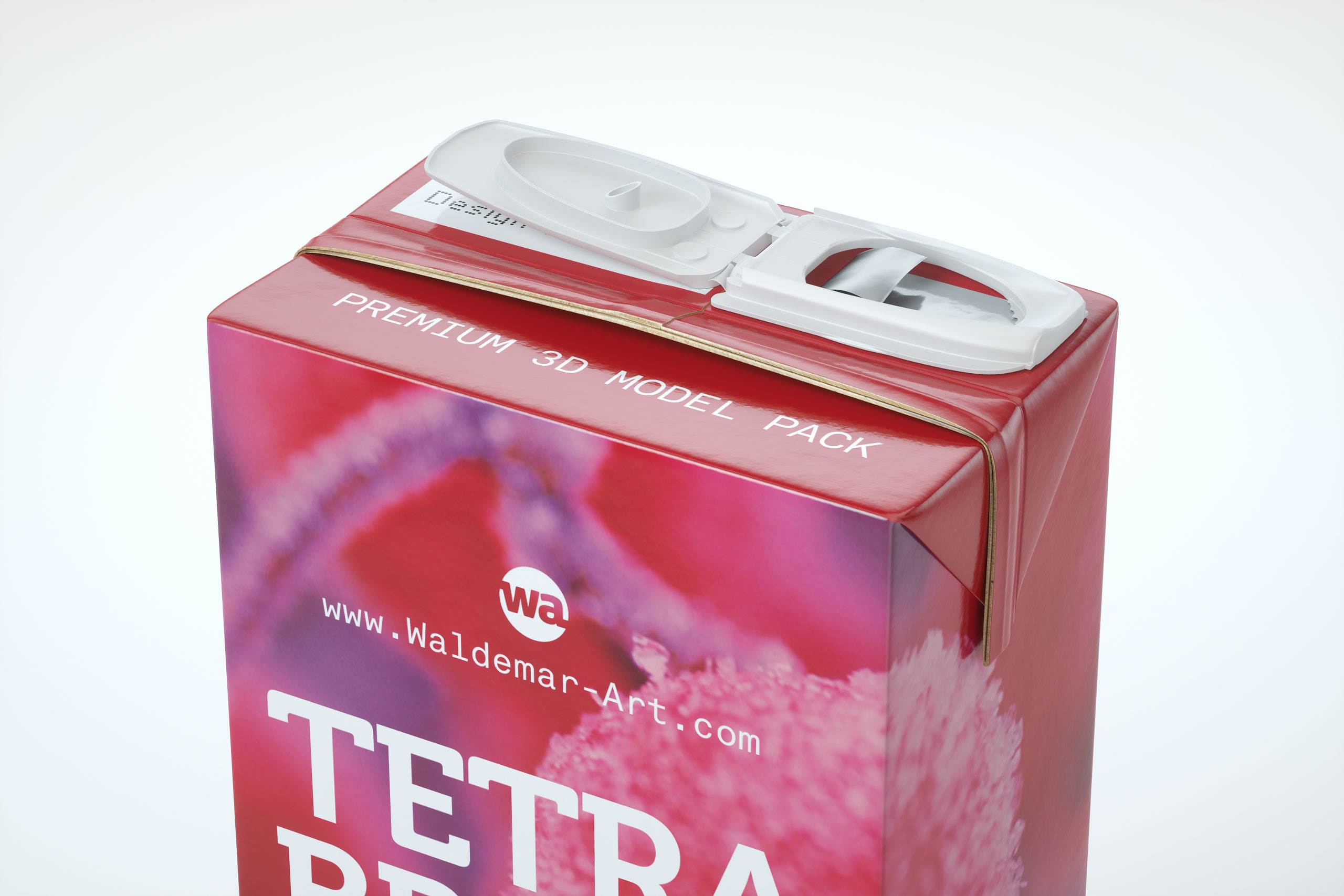 Tetra Pack Brick Slim 1000ml with ReCap3 packaging 3D model pak