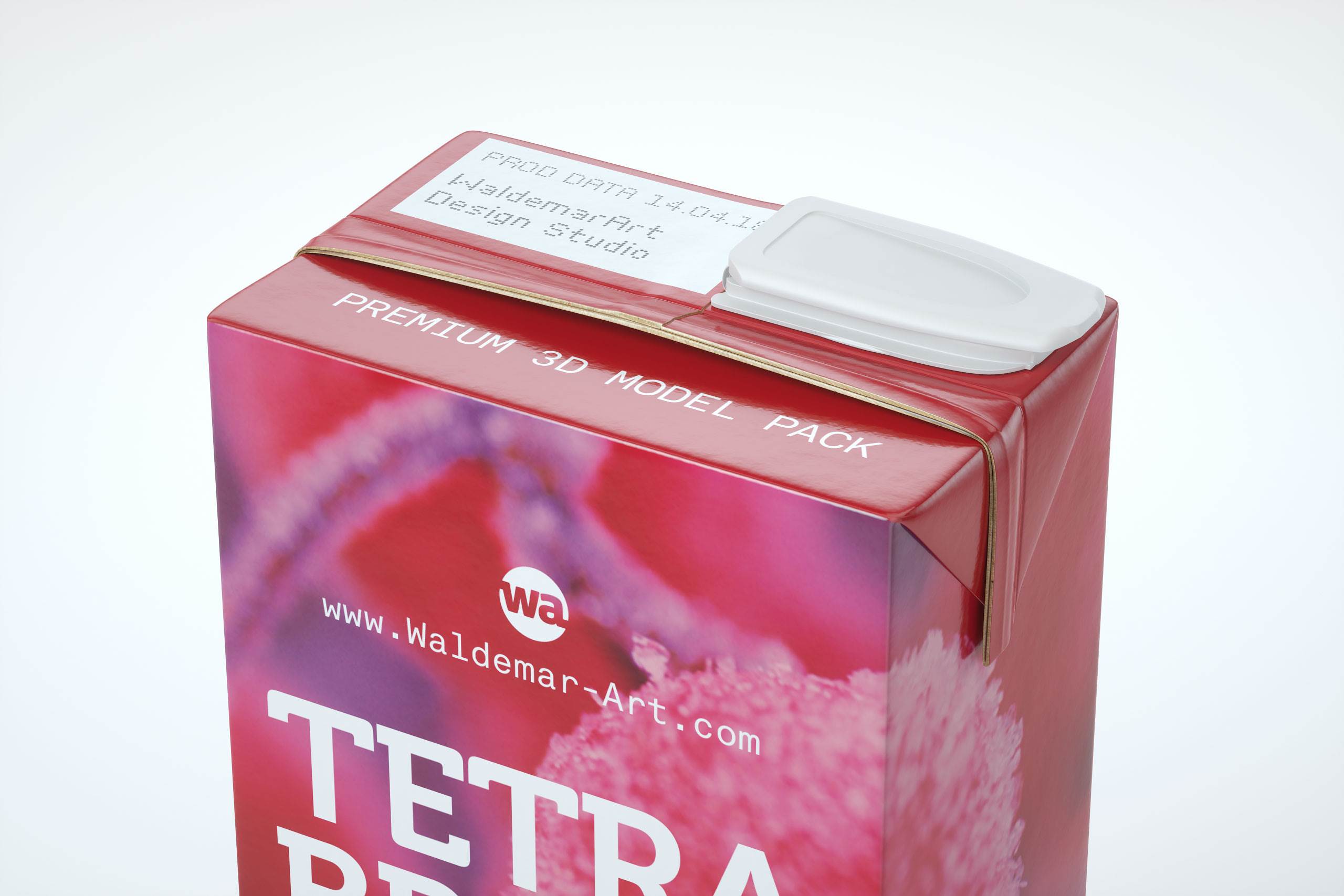 Tetra Pack Brick Slim 1000ml with ReCap3 packaging 3D model pak
