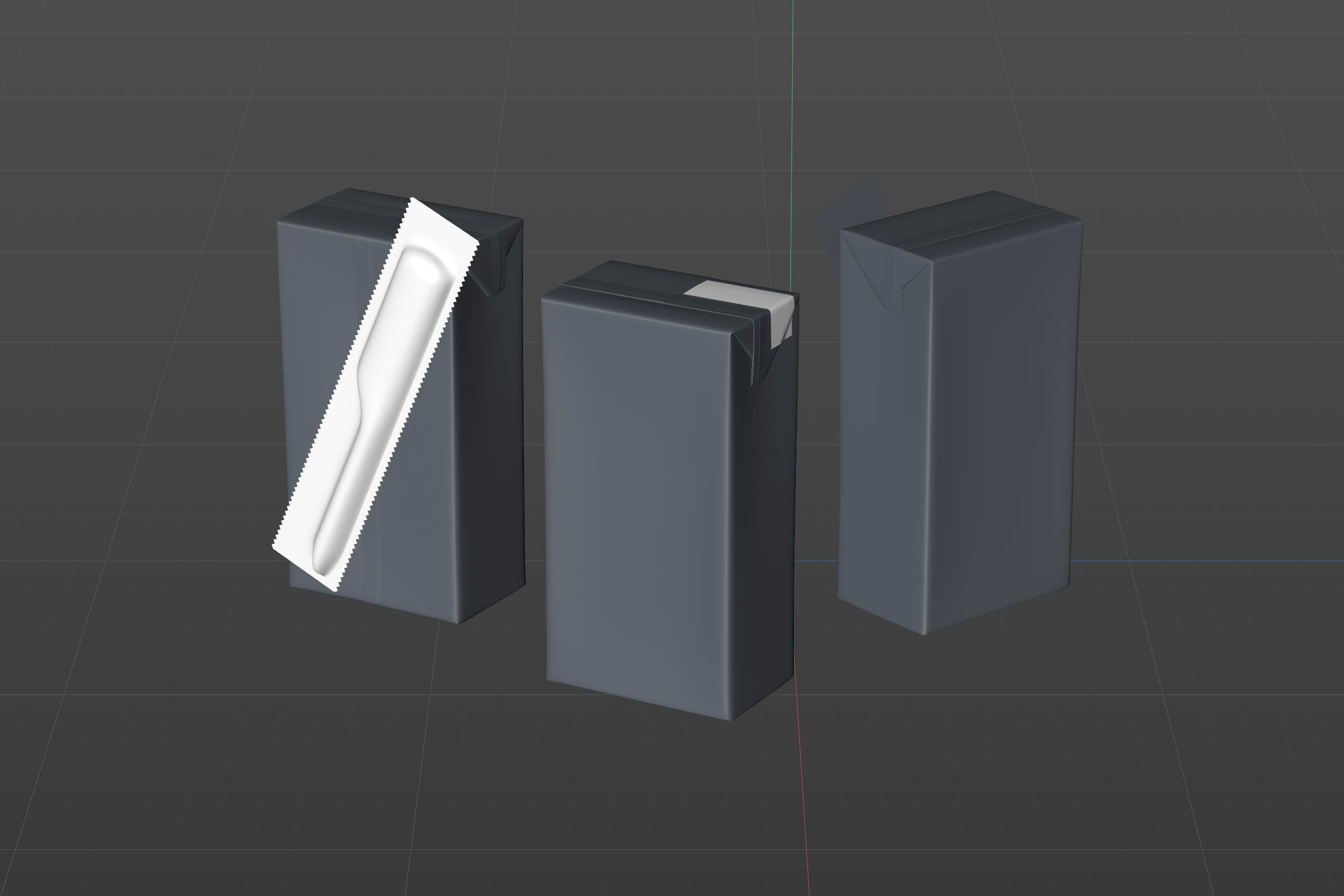 Tetra Pack Brick Slim 300ml with a Straw and Pull Tab packaging 3D model pak