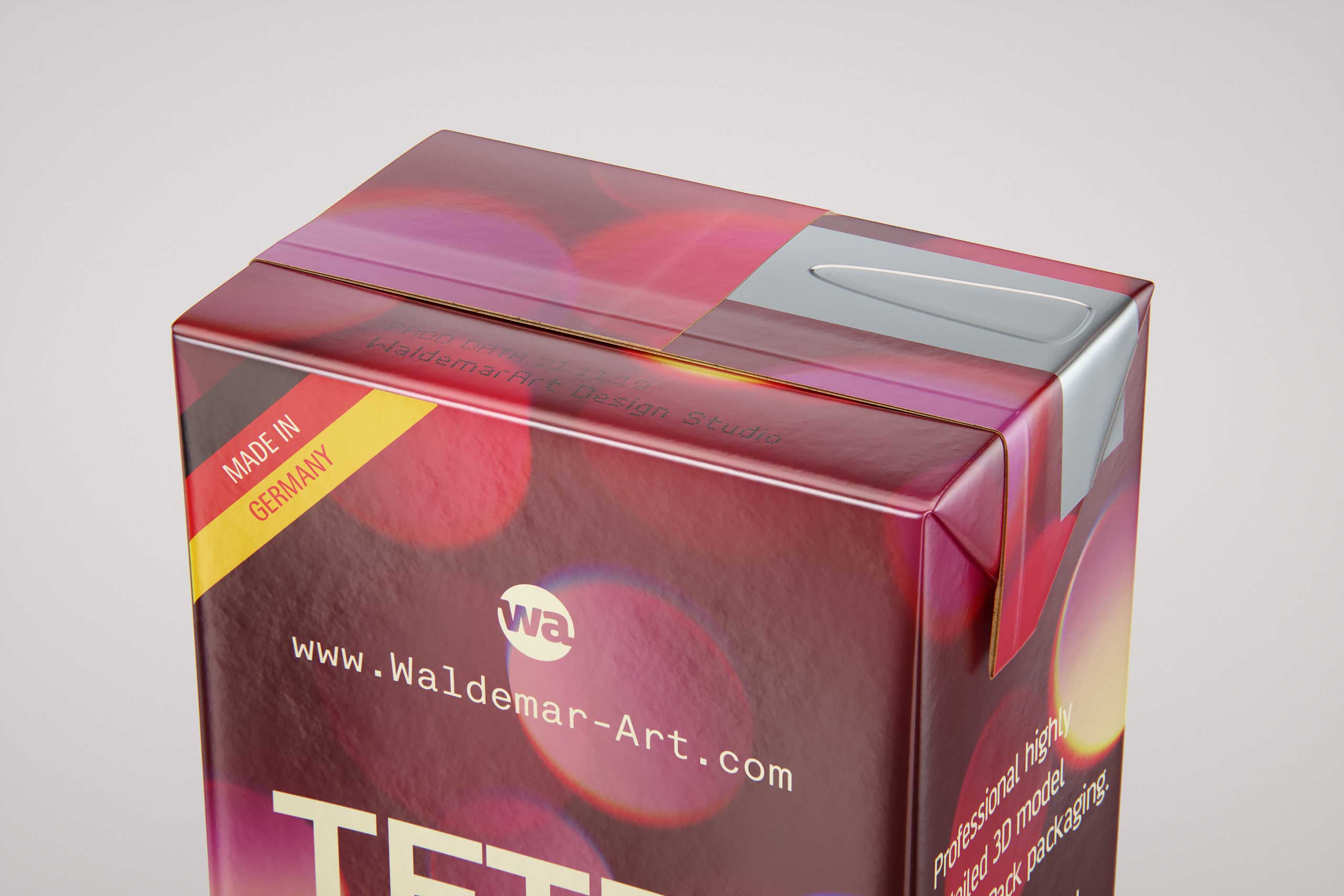 Tetra Pack Brick Slim 330ml with a Straw and Pull Tab packaging 3D model pak