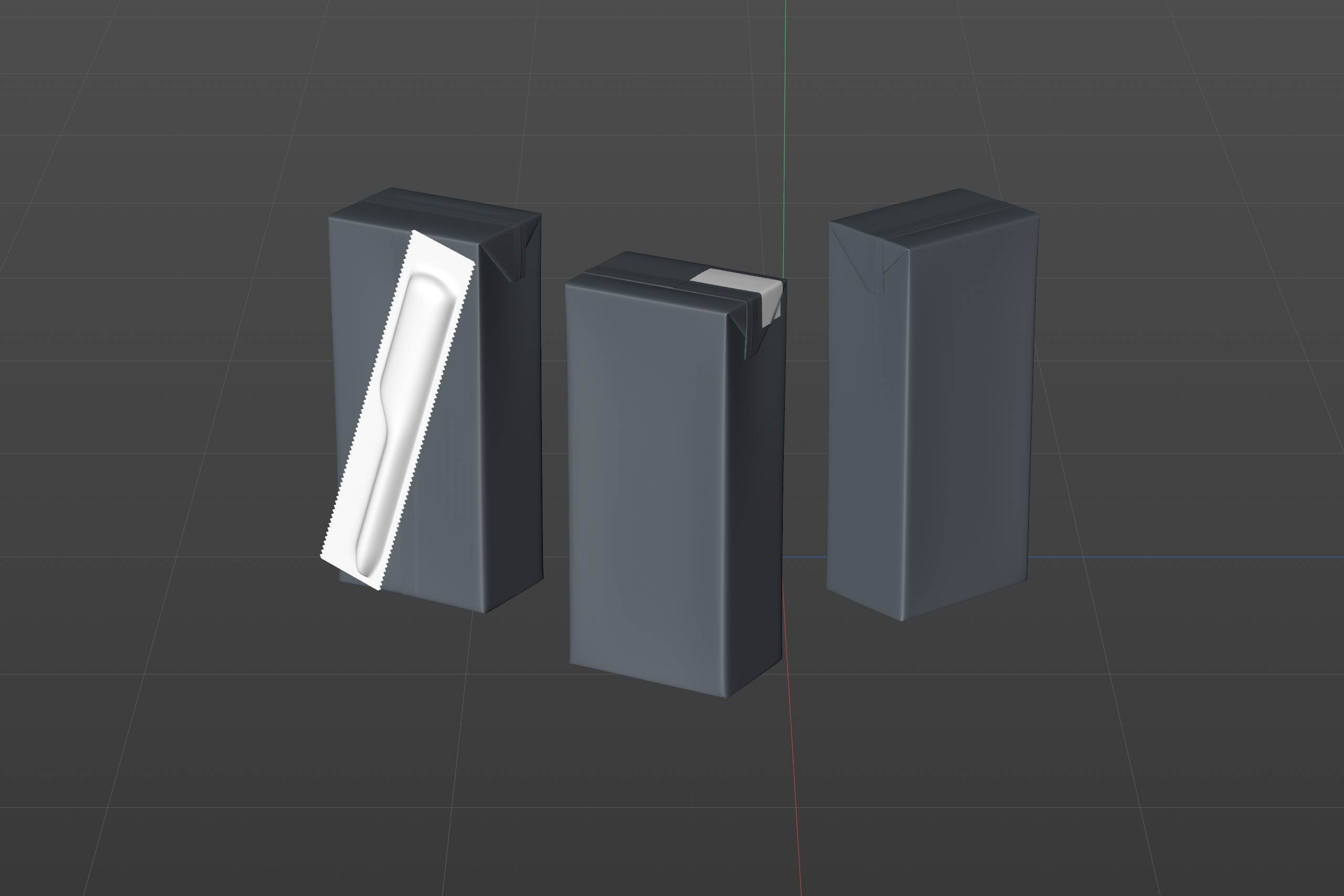 Tetra Pack Brick Slim 330ml with a Straw and Pull Tab packaging 3D model pak