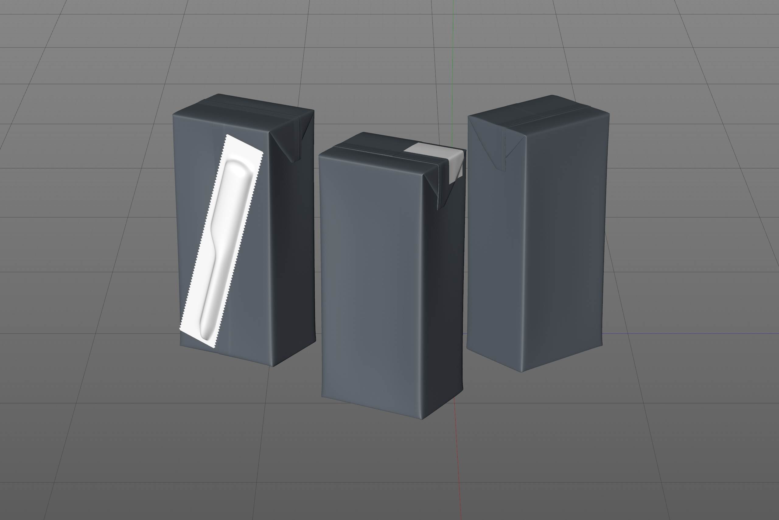 Tetra Pack Brick Slim 375ml with a Straw and Pull Tab packaging 3D model pak