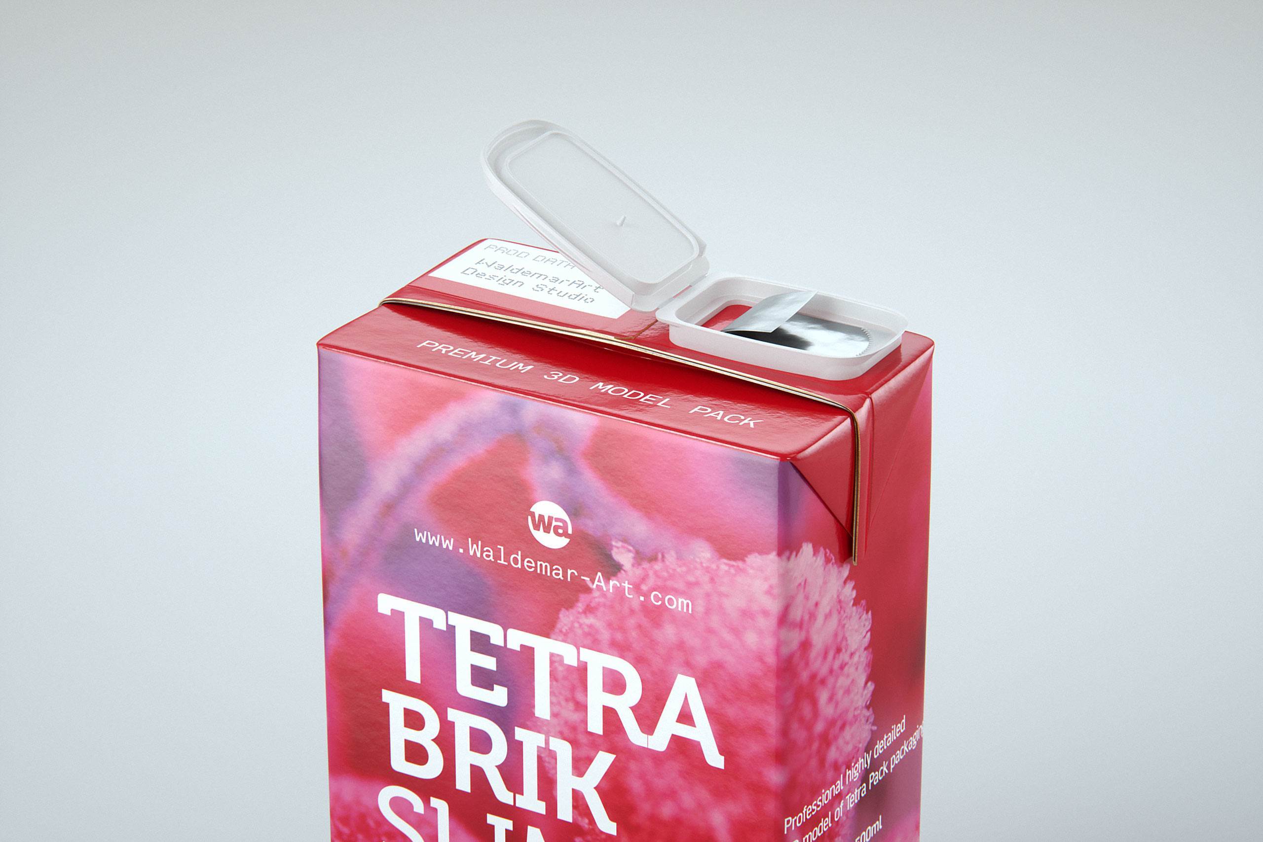 Tetra Pack Brik Slim 500ml with ReCap2 Premium package 3D model pak