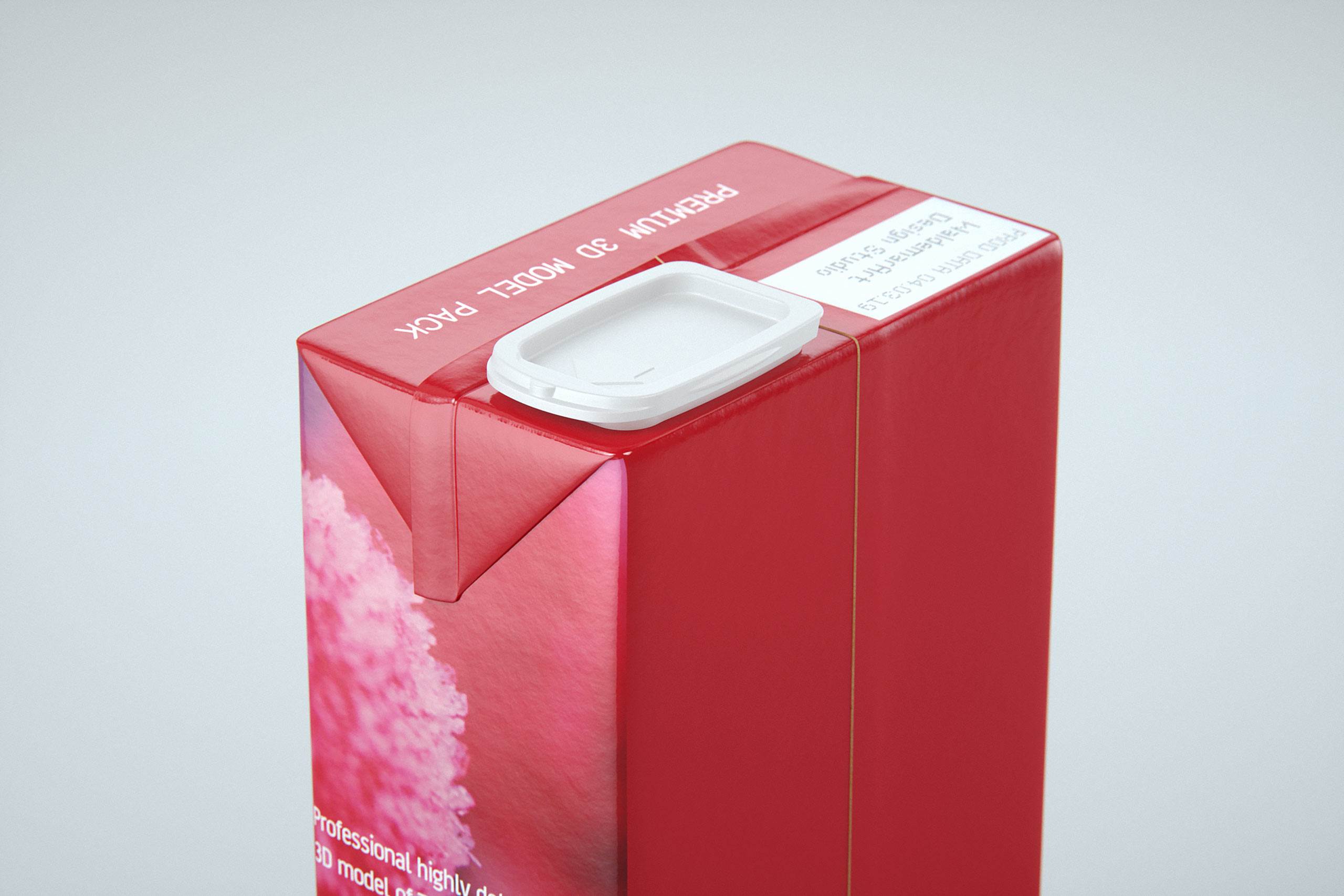 Tetra Pack Brik Slim 500ml with ReCap2 Premium package 3D model pak