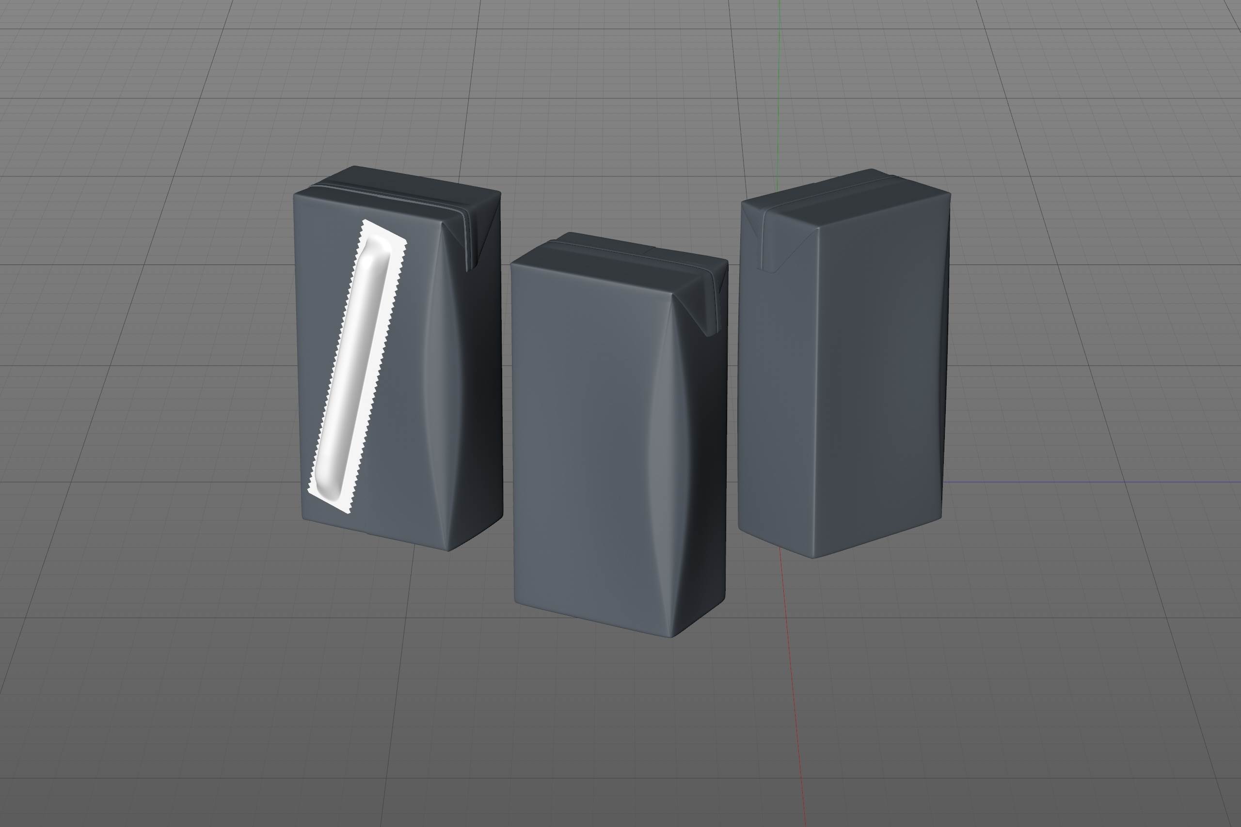 Tetra Pack Brick Slim Leaf 125ml with a Straw packaging 3D model pak