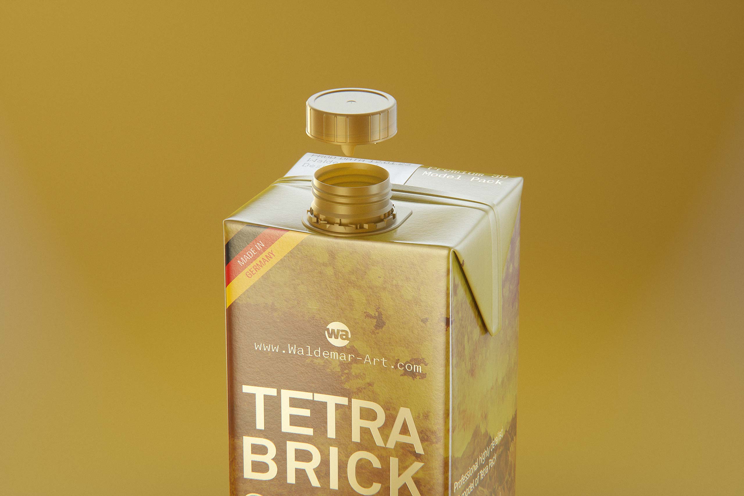 Tetra Pak Brik Square 1000ml with HeliCap 27 opening premium packaging 3d model pak