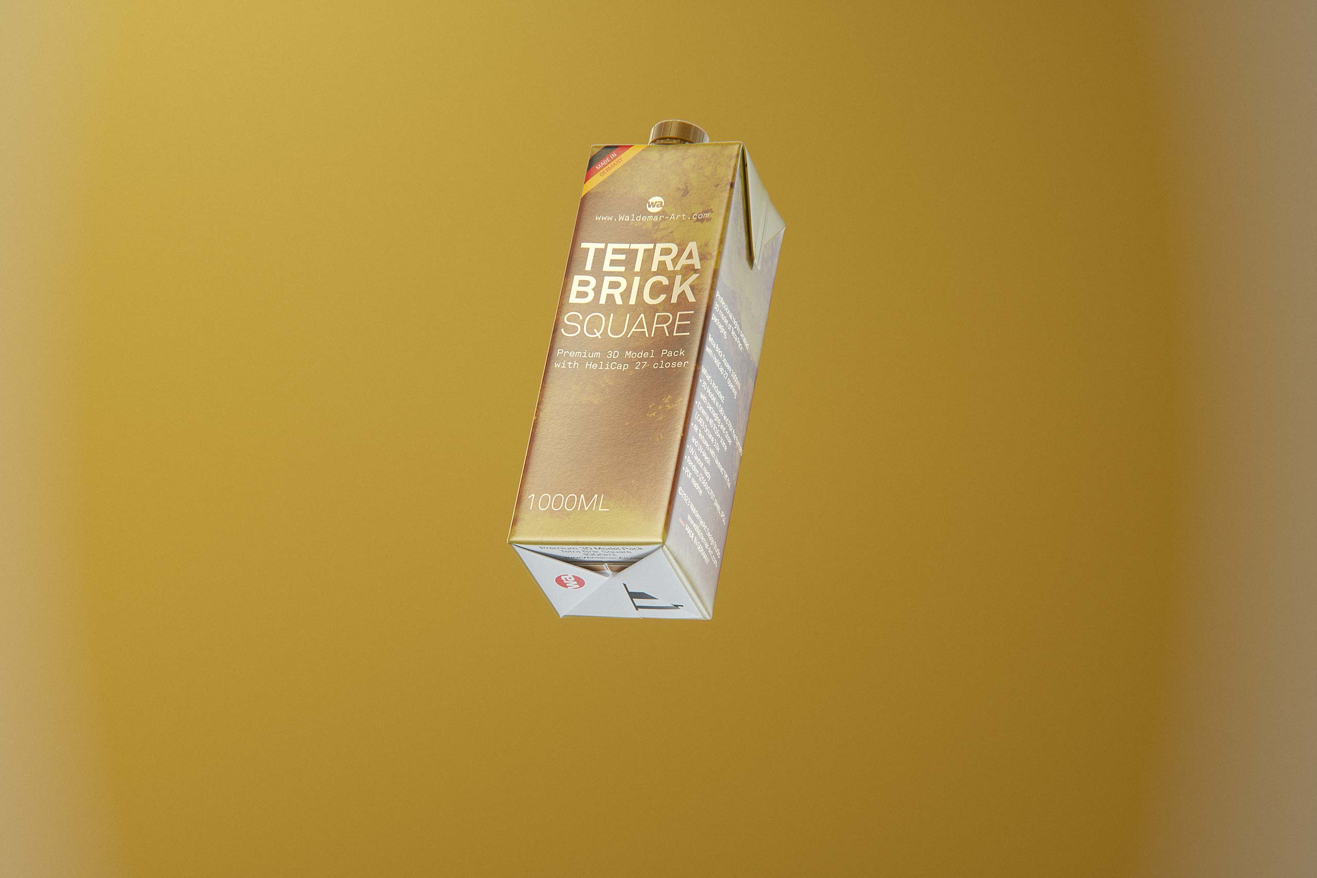 Tetra Pak Brik Square 1000ml with HeliCap 27 opening premium packaging 3d model pak