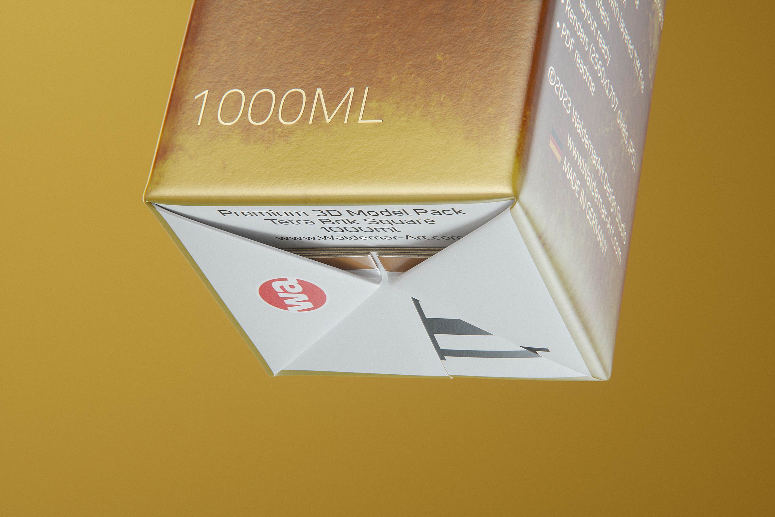 Tetra Pak Brik Square 1000ml with HeliCap 27 opening premium packaging 3d model pak