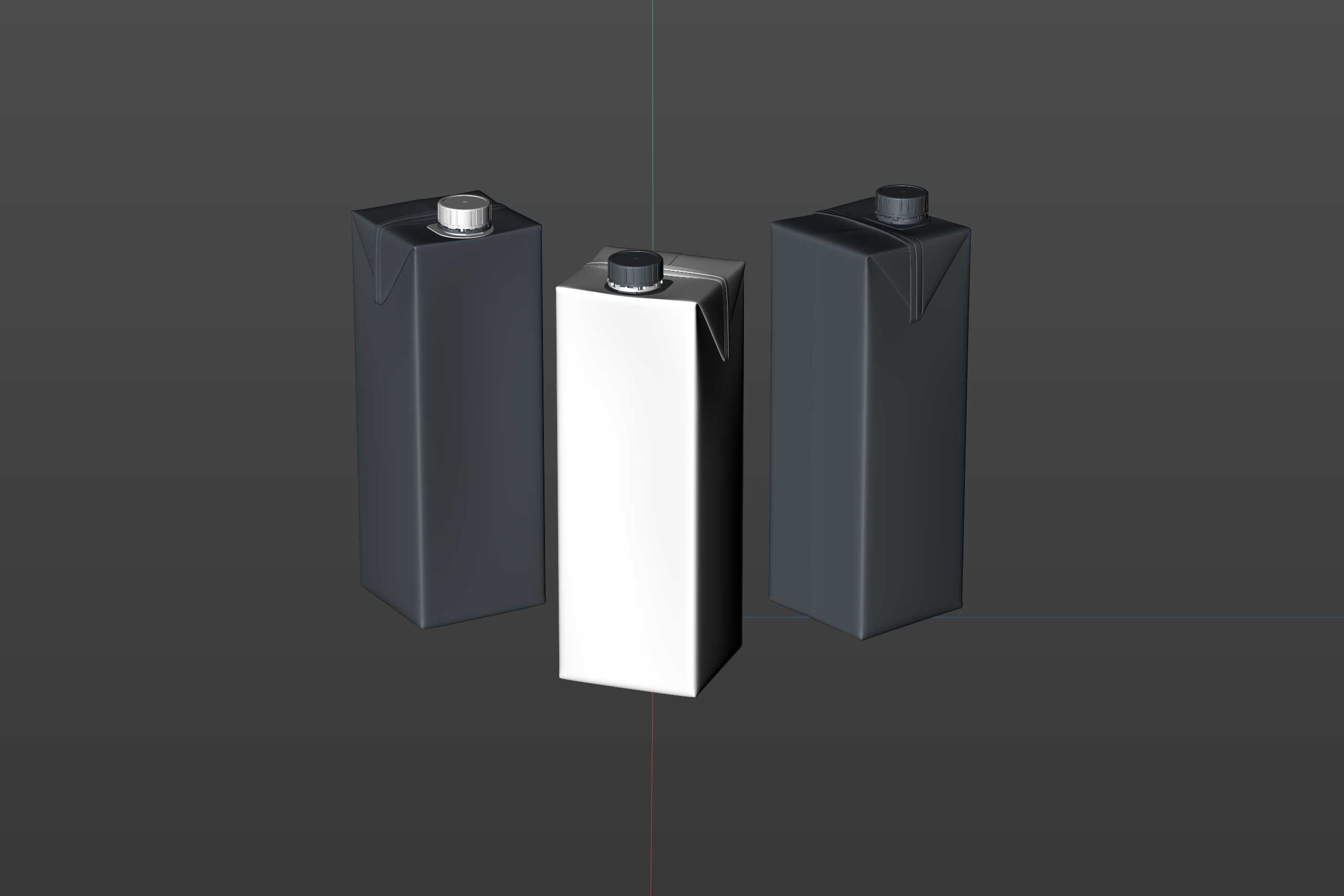 Tetra Pak Brik Square 1000ml with HeliCap 27 opening premium packaging 3d model pak