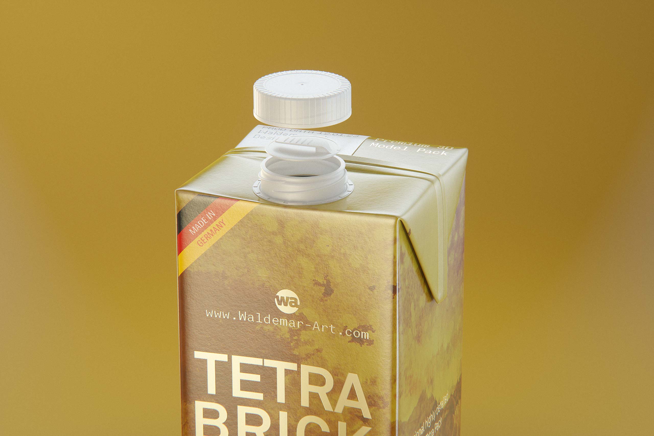 Tetra Pak Brik Square 1000ml with SimplyTwist 28 opening package 3d model pak