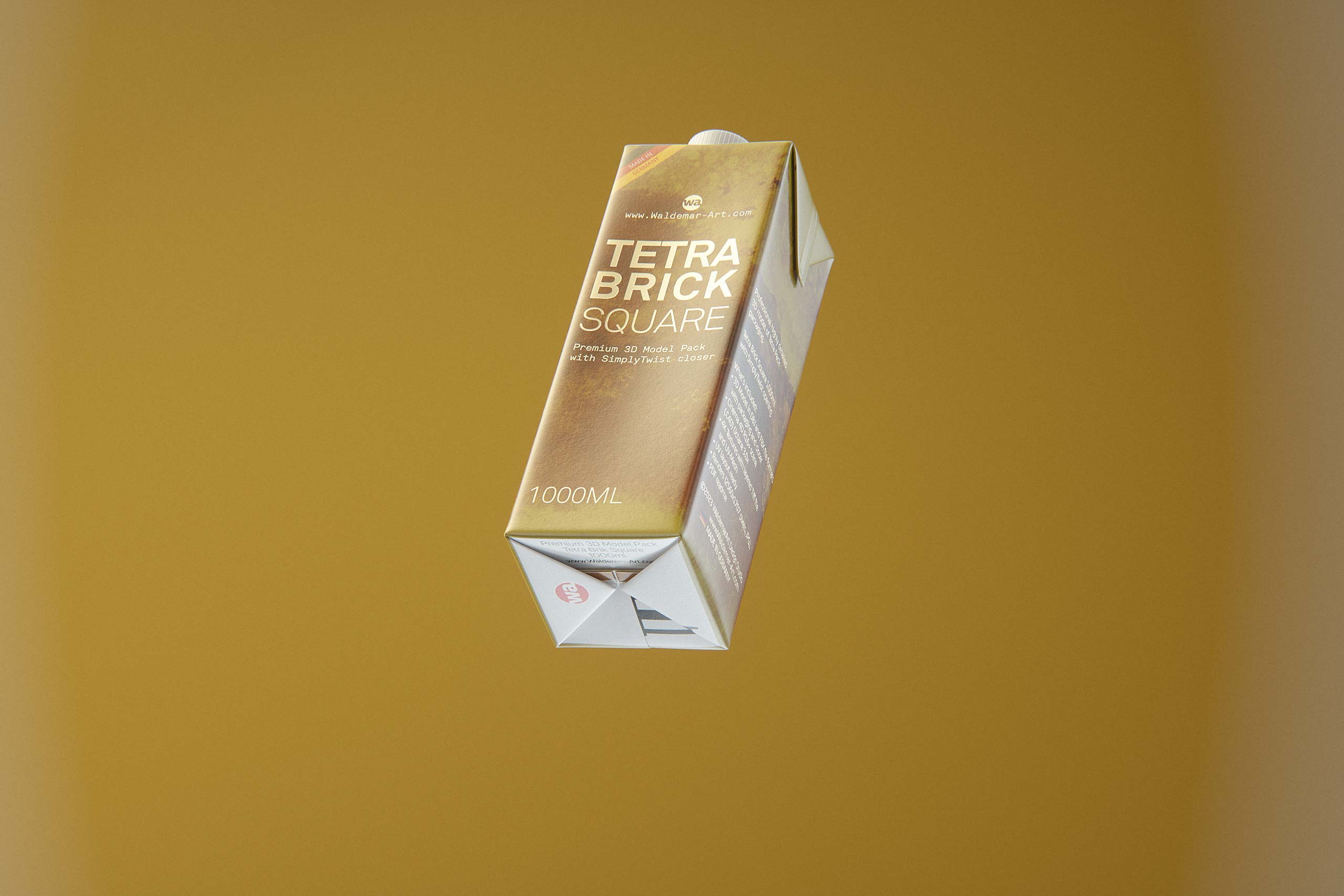 Tetra Pak Brik Square 1000ml with SimplyTwist 28 opening package 3d model pak