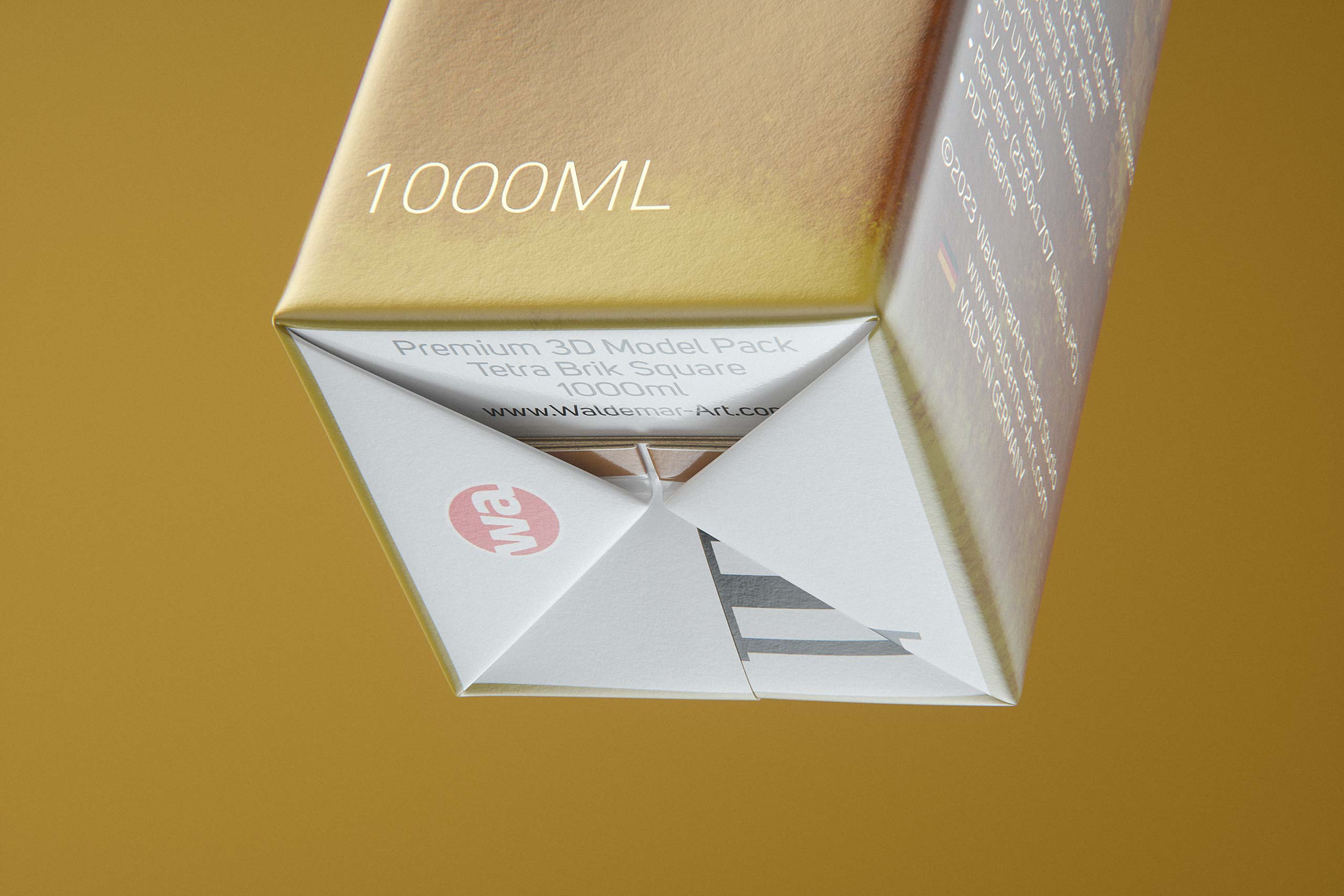 Tetra Pak Brik Square 1000ml with SimplyTwist 28 opening package 3d model pak