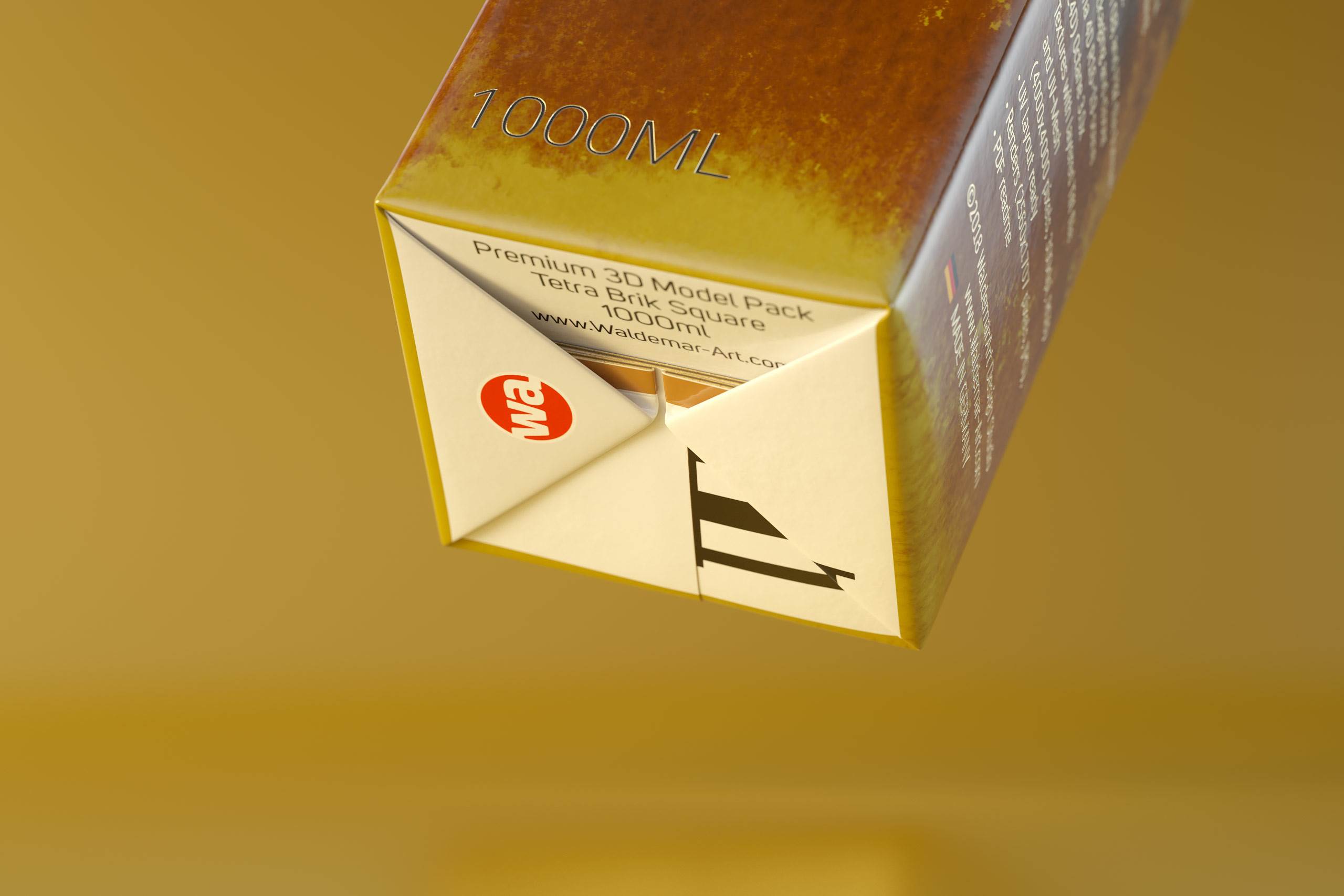 Tetra Pack Brick Square 1000ml with StreamCap Premium Packaging 3d model pak