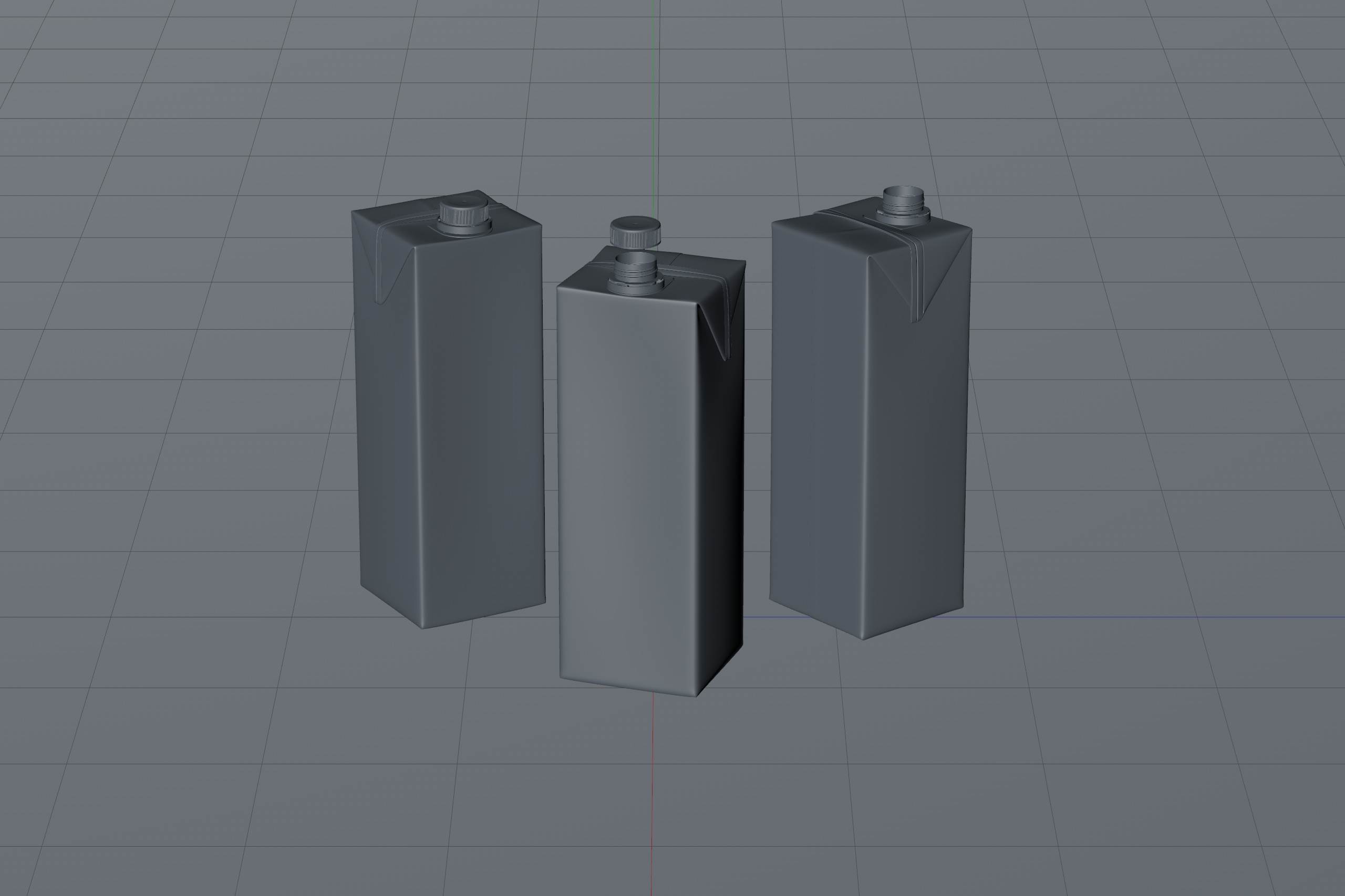 Tetra Pack Brick Square 1000ml with StreamCap Premium Packaging 3d model pak