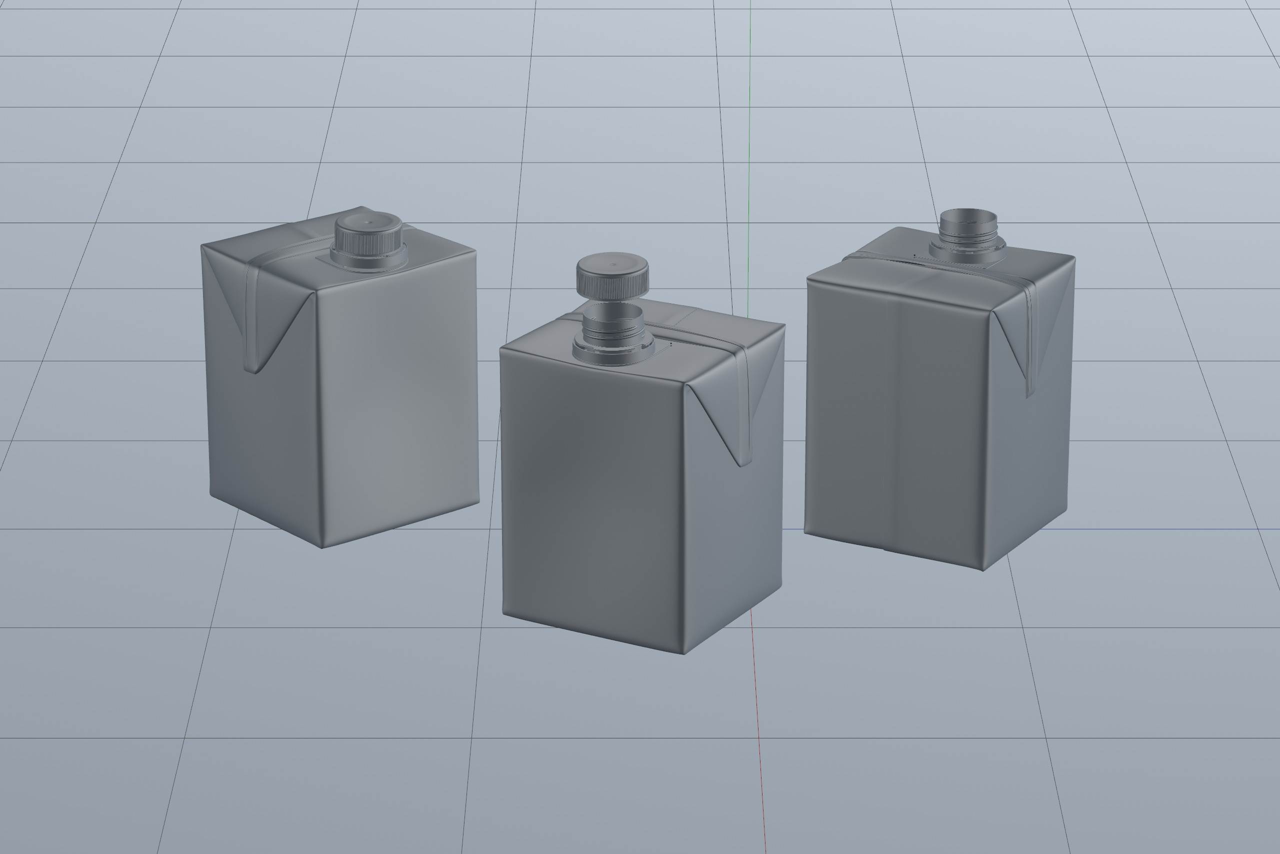 Tetra Pack Brick Square 500ml with StreamCap Premium 3D model pak
