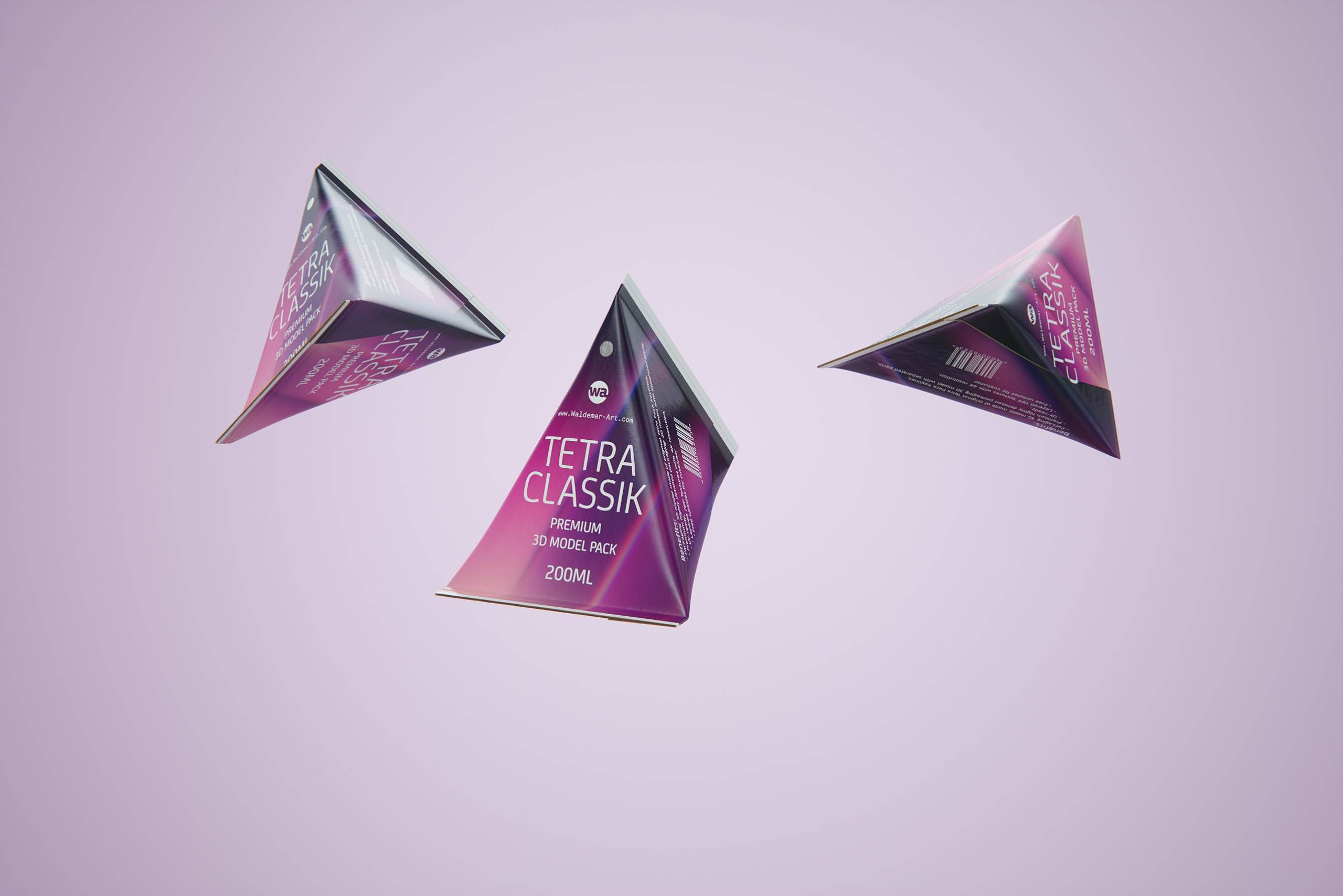 Tetra Pack Classic 200ml Professional packaging 3D model pak