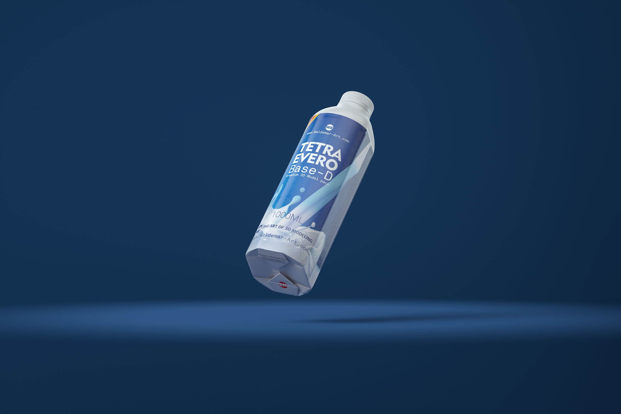 Milk Carton Packaging 3D model pak of Tetra Pack Evero Aseptic Base-D 1000ml with OrionTop O38A