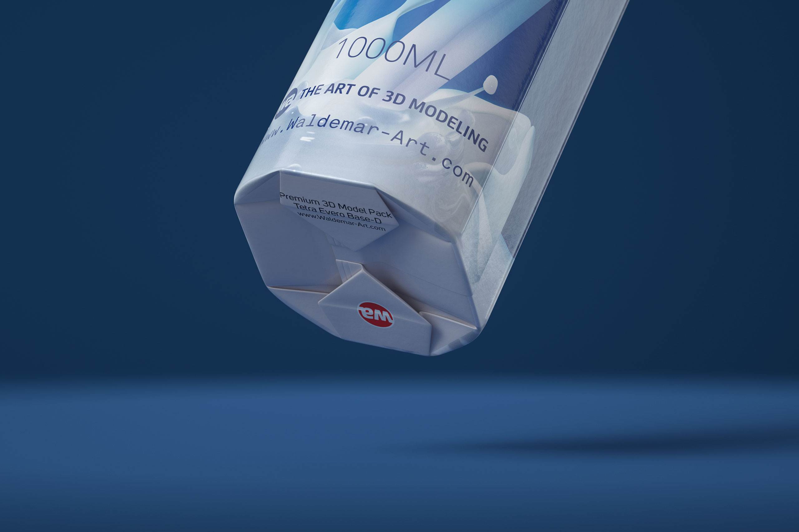 Milk Carton Packaging 3D model pak of Tetra Pack Evero Aseptic Base-D 1000ml with OrionTop O38A