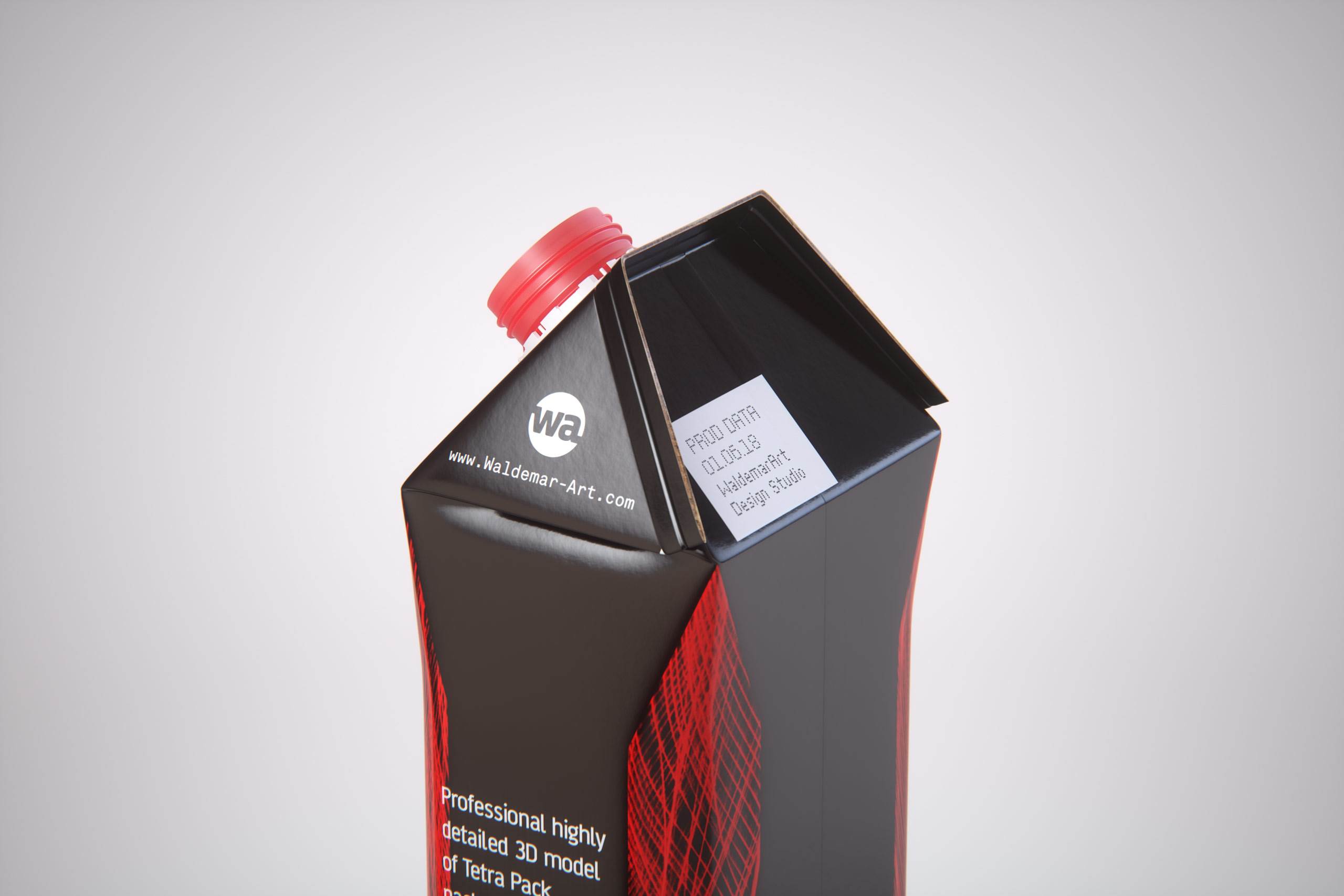 Tetra Pack Gemina Base Crystal 1000ml with HeliCap 27 Premium packaging 3d model pak.