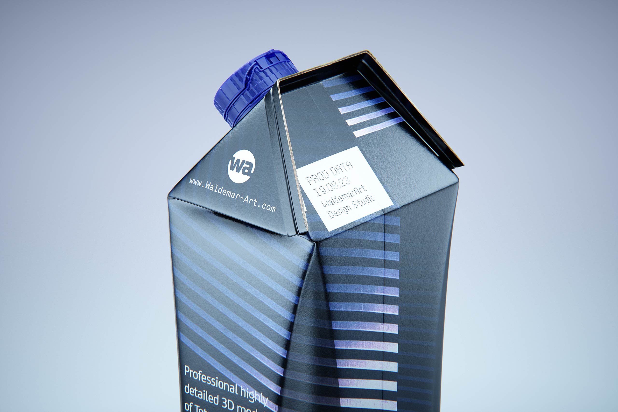Premium packaging 3D model of Tetra Gemina Leaf 1000ml with tethered cap HeliCap 26 Pro